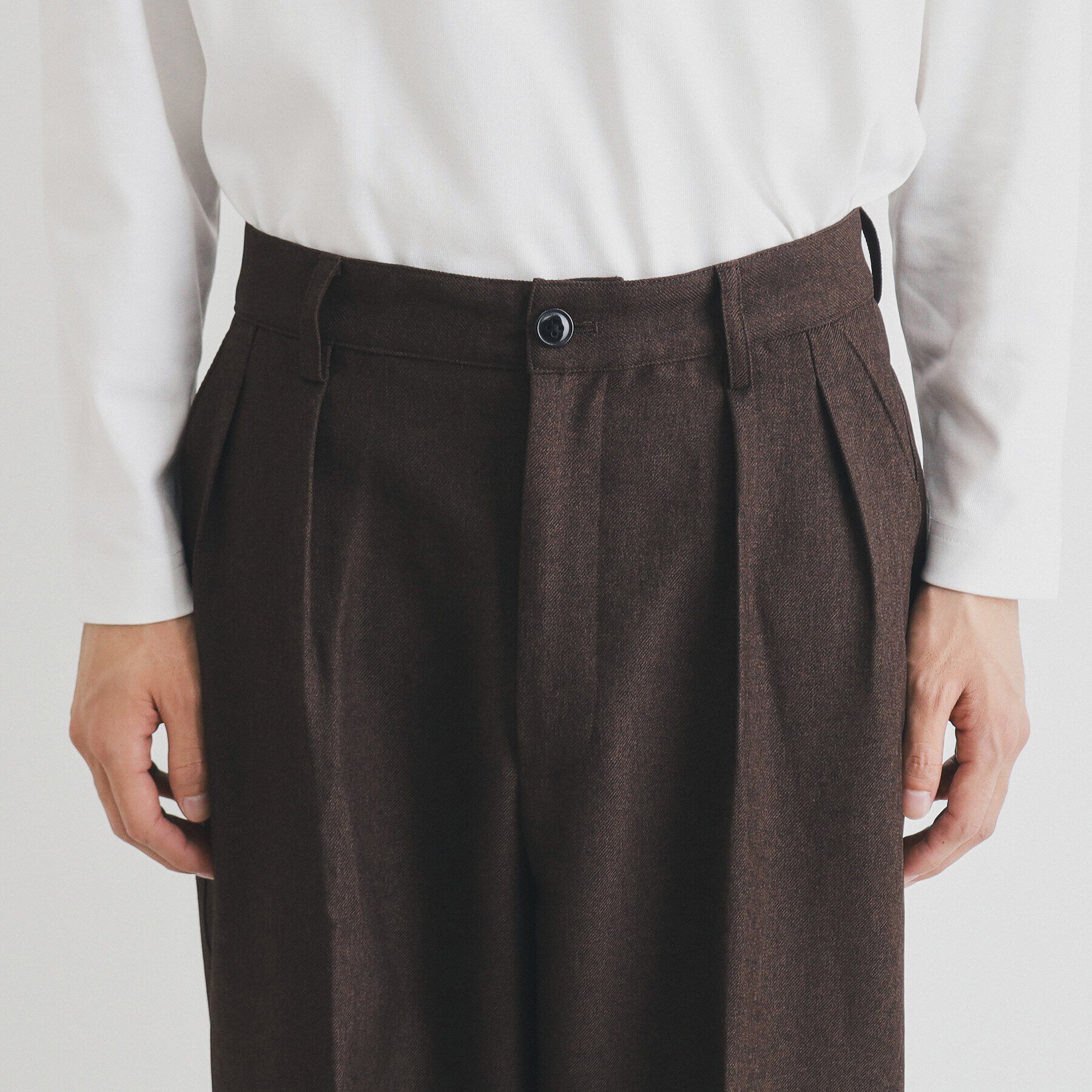 THE SHOP TK「ツータックワイドストレートスラックス ツイル／デニム」|その他|