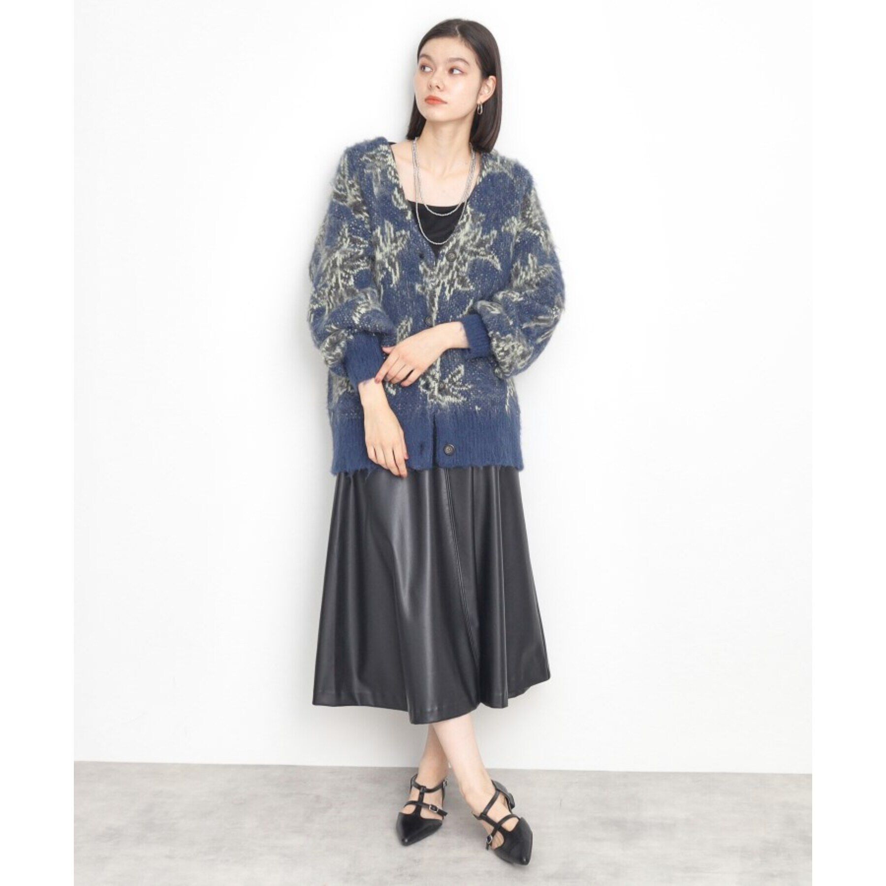 THE SHOP TK「【洗えるライトアウター】フラワージャカードカーディガン」|カーディガン|