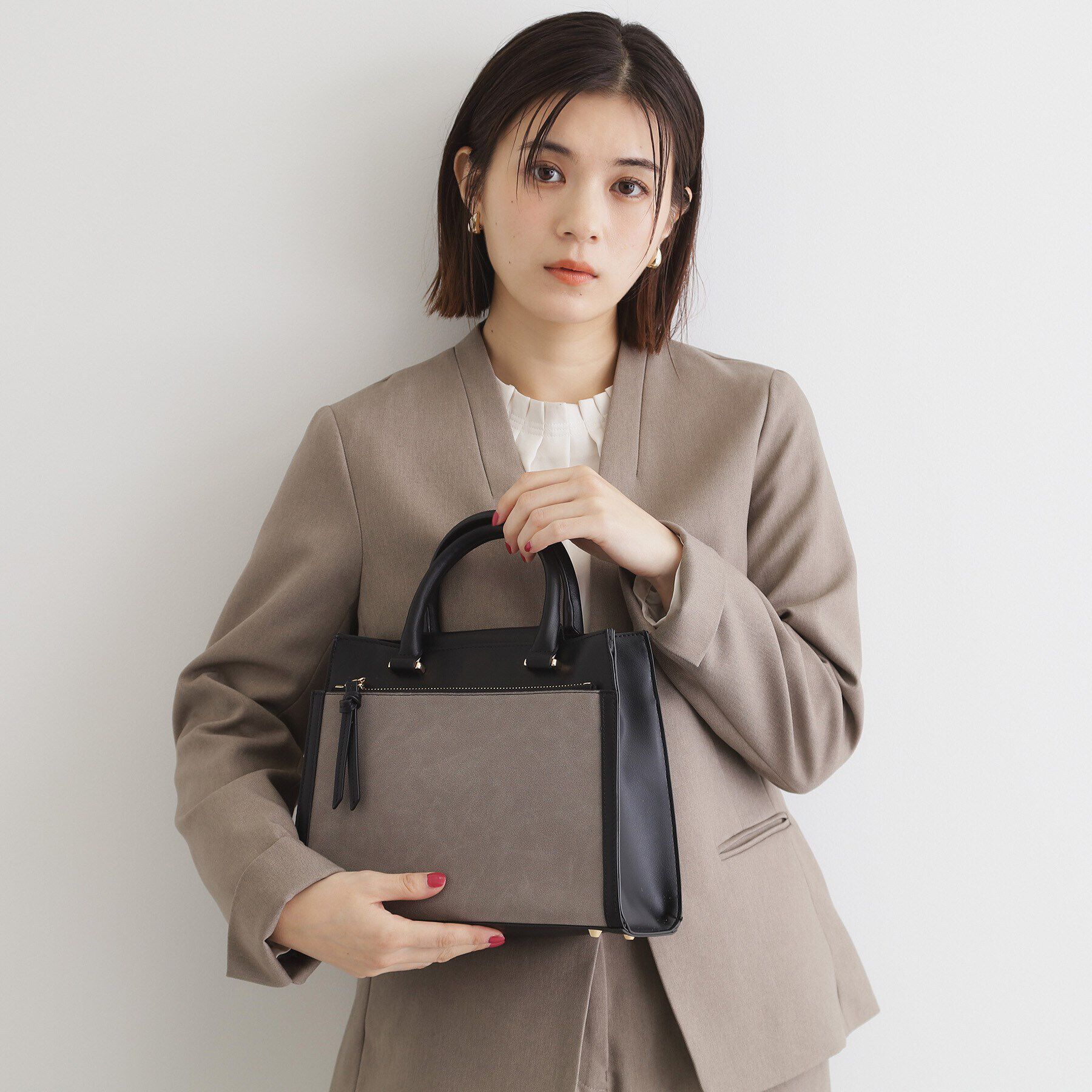 THE SHOP TK「合皮スエードコンビバッグ」|トートバッグ|