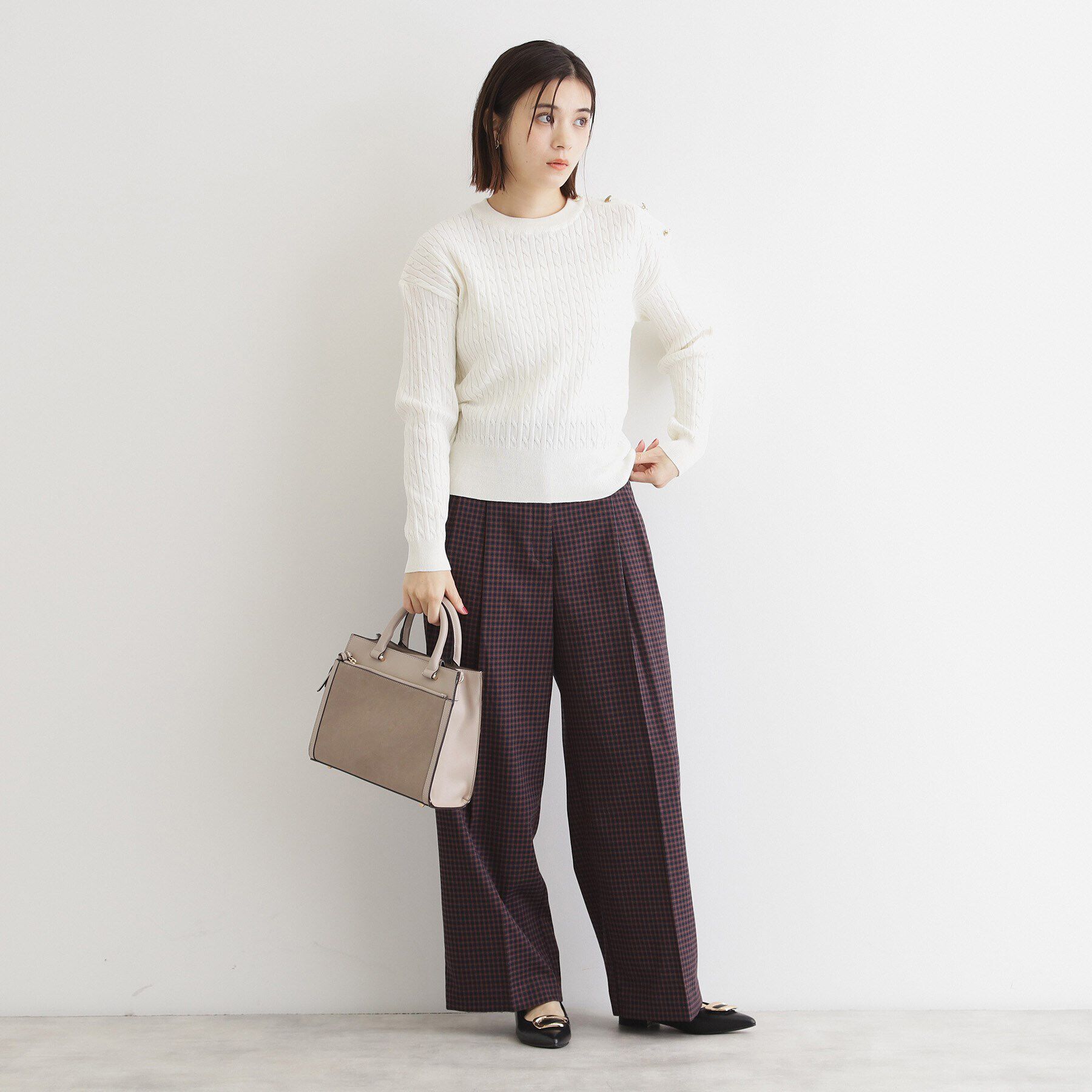 THE SHOP TK「合皮スエードコンビバッグ」|トートバッグ|