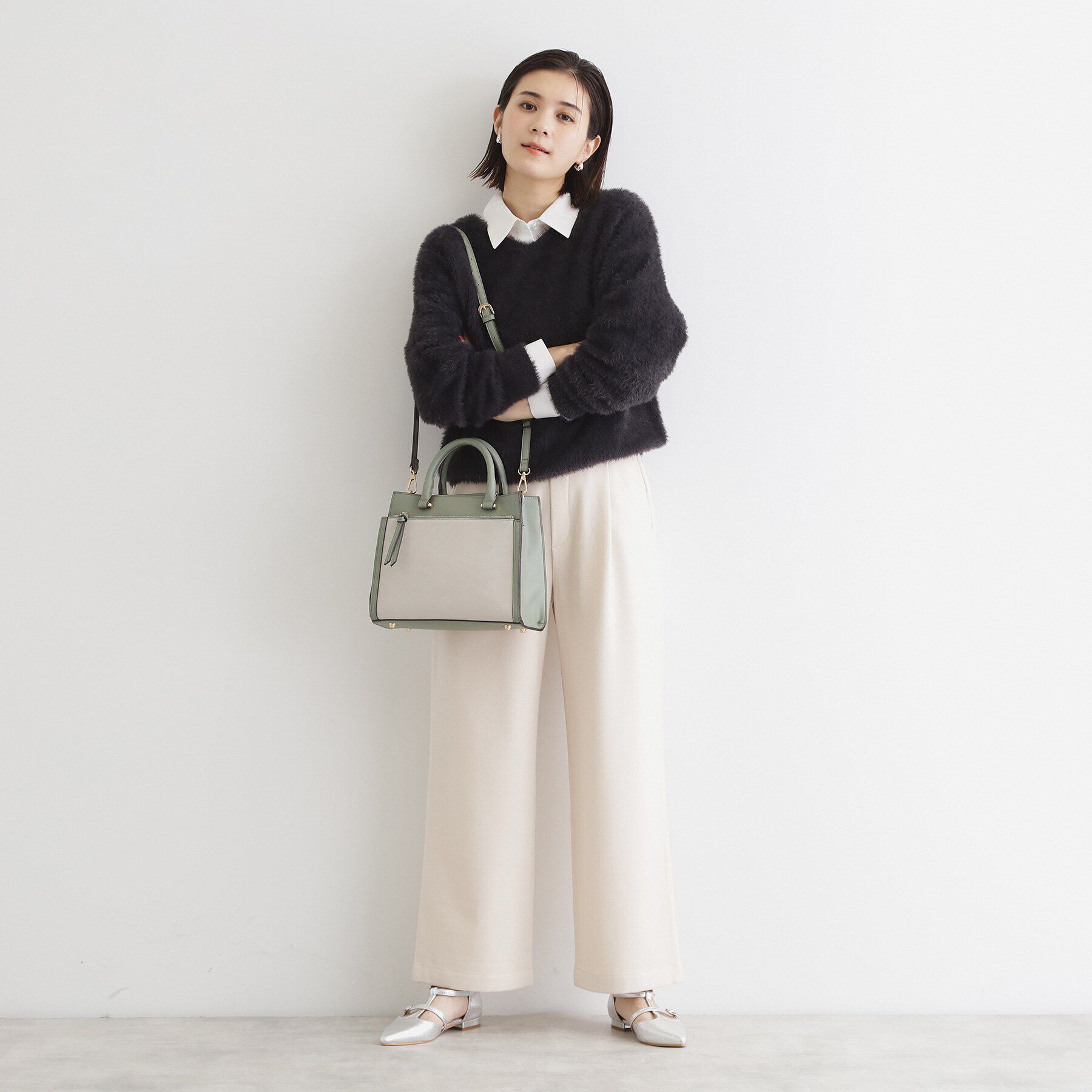 THE SHOP TK「合皮スエードコンビバッグ」|トートバッグ|