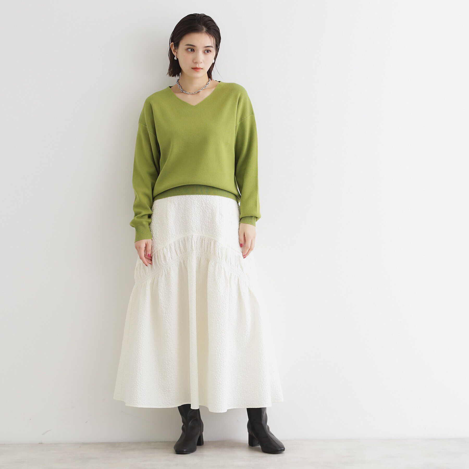 THE SHOP TK「【毛玉になりにくい／静電気防止】Vネックニット／洗える」|ニット・セーター|