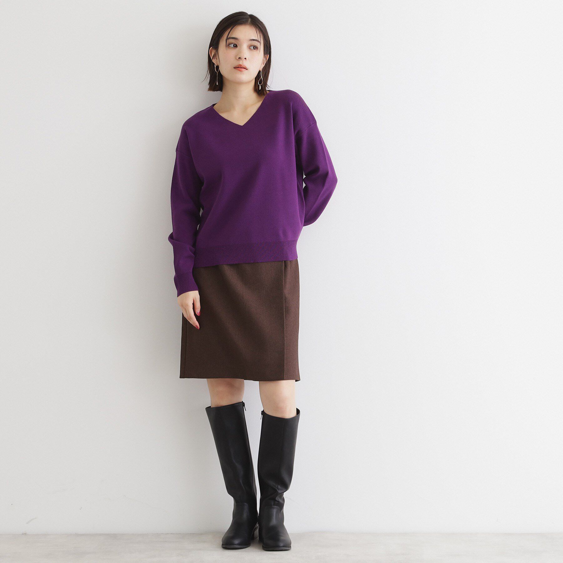 THE SHOP TK「【毛玉になりにくい／静電気防止】Vネックニット／洗える」|ニット・セーター|