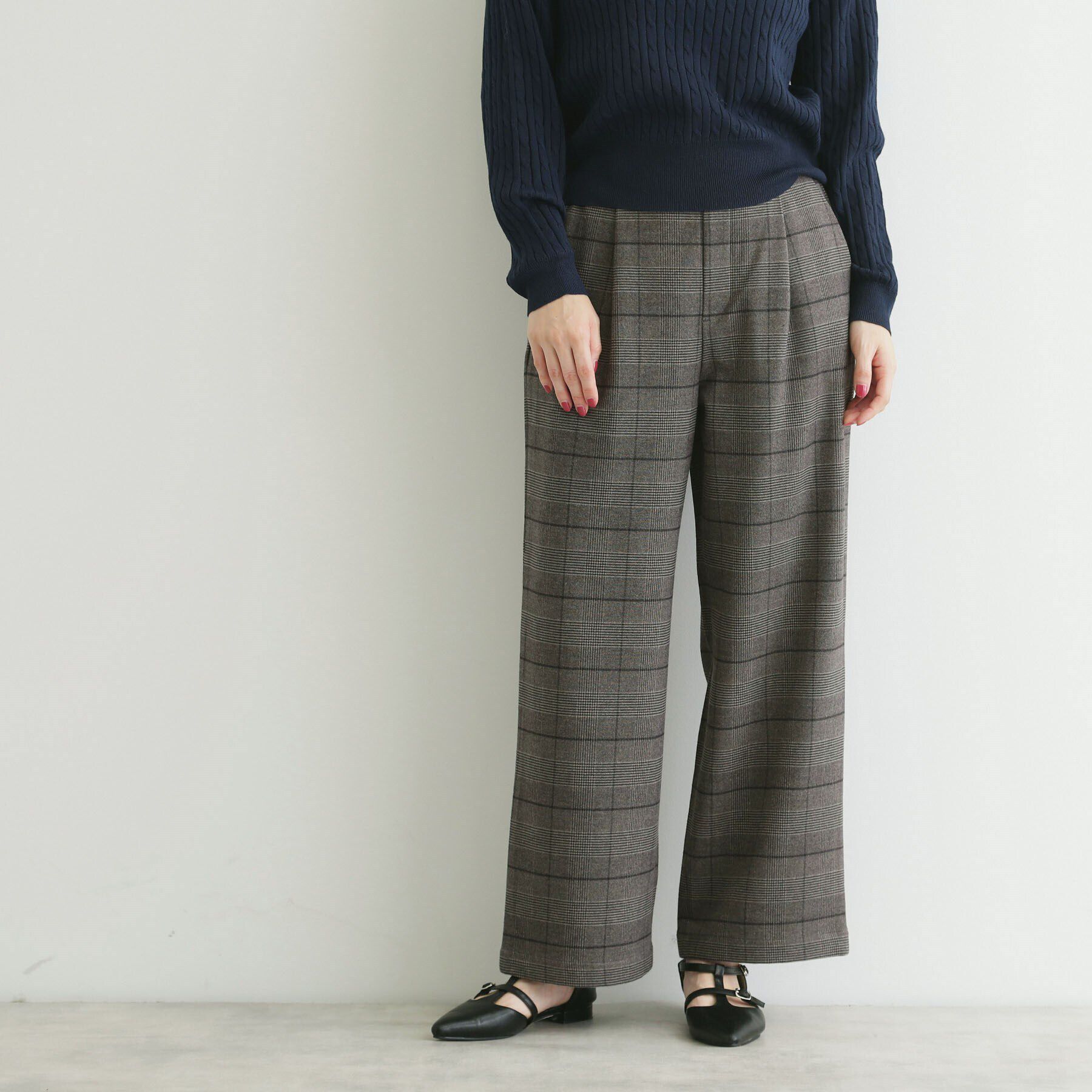 THE SHOP TK「【＠BAILA掲載】両面起毛ベーシックワイドパンツ/洗える」|その他|