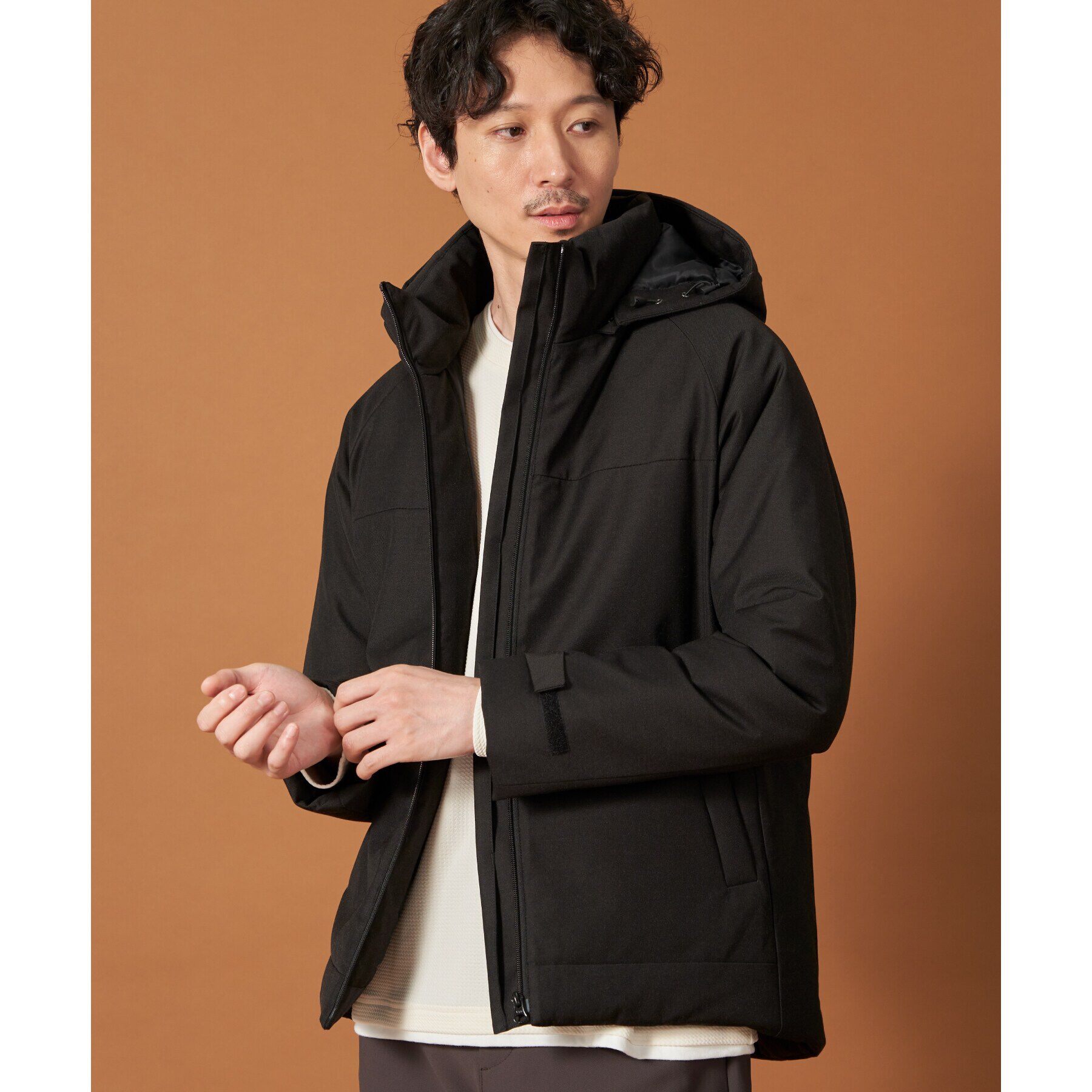 THE SHOP TK「SORONA中綿フードブルゾン 蓄熱／保温／洗える／防風／撥水／ビジネス対応可」|ダウン|