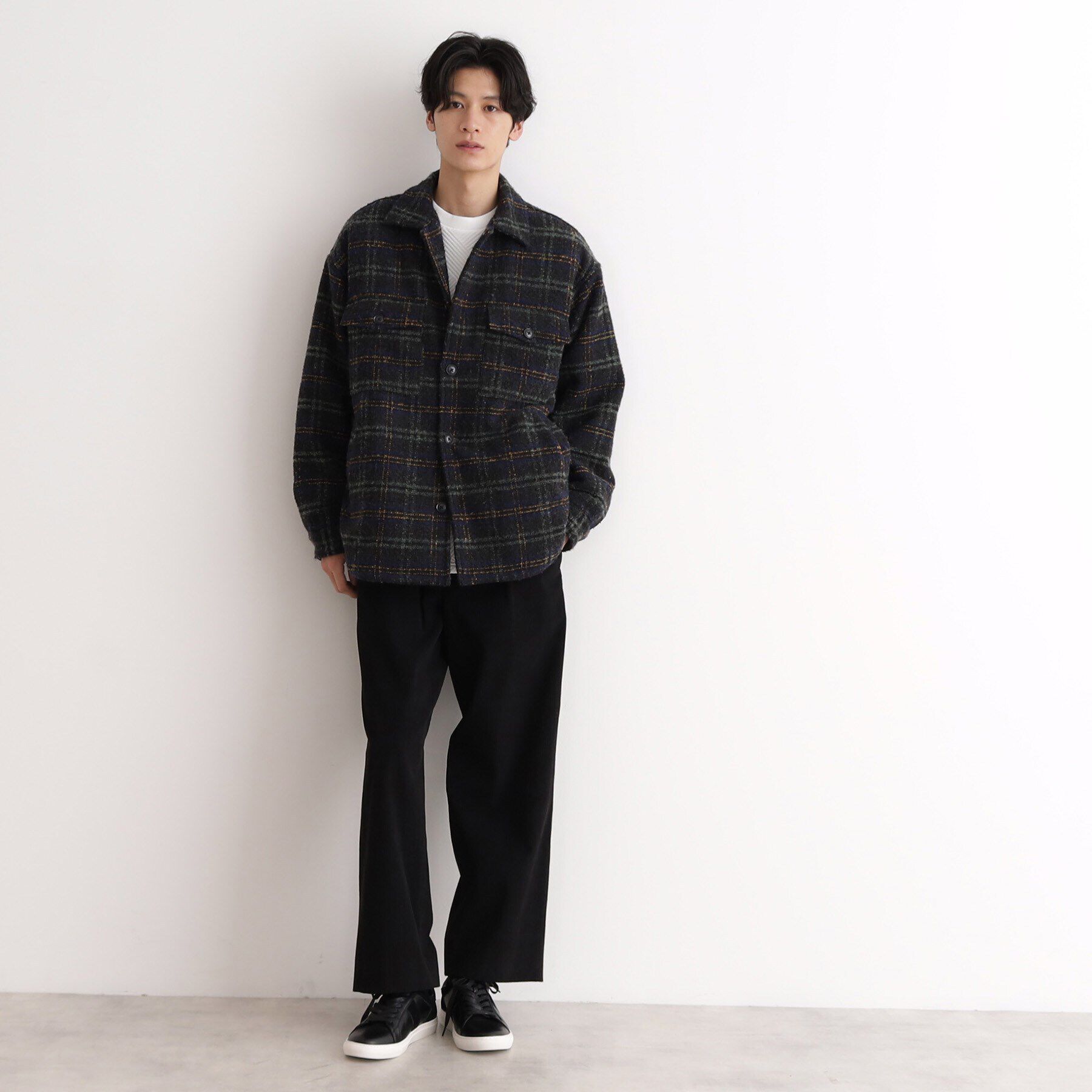 THE SHOP TK「チェック柄ツイードライクCPOジャケット」|ブルゾン・スタジャン|