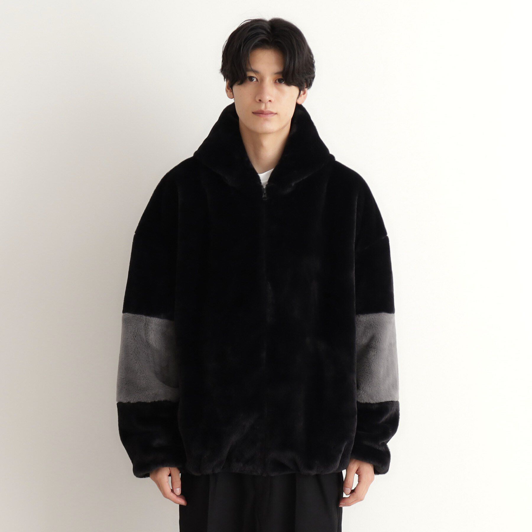 THE SHOP TK「フードフェイクファーブルゾン ユニセックス」|ブルゾン・スタジャン|