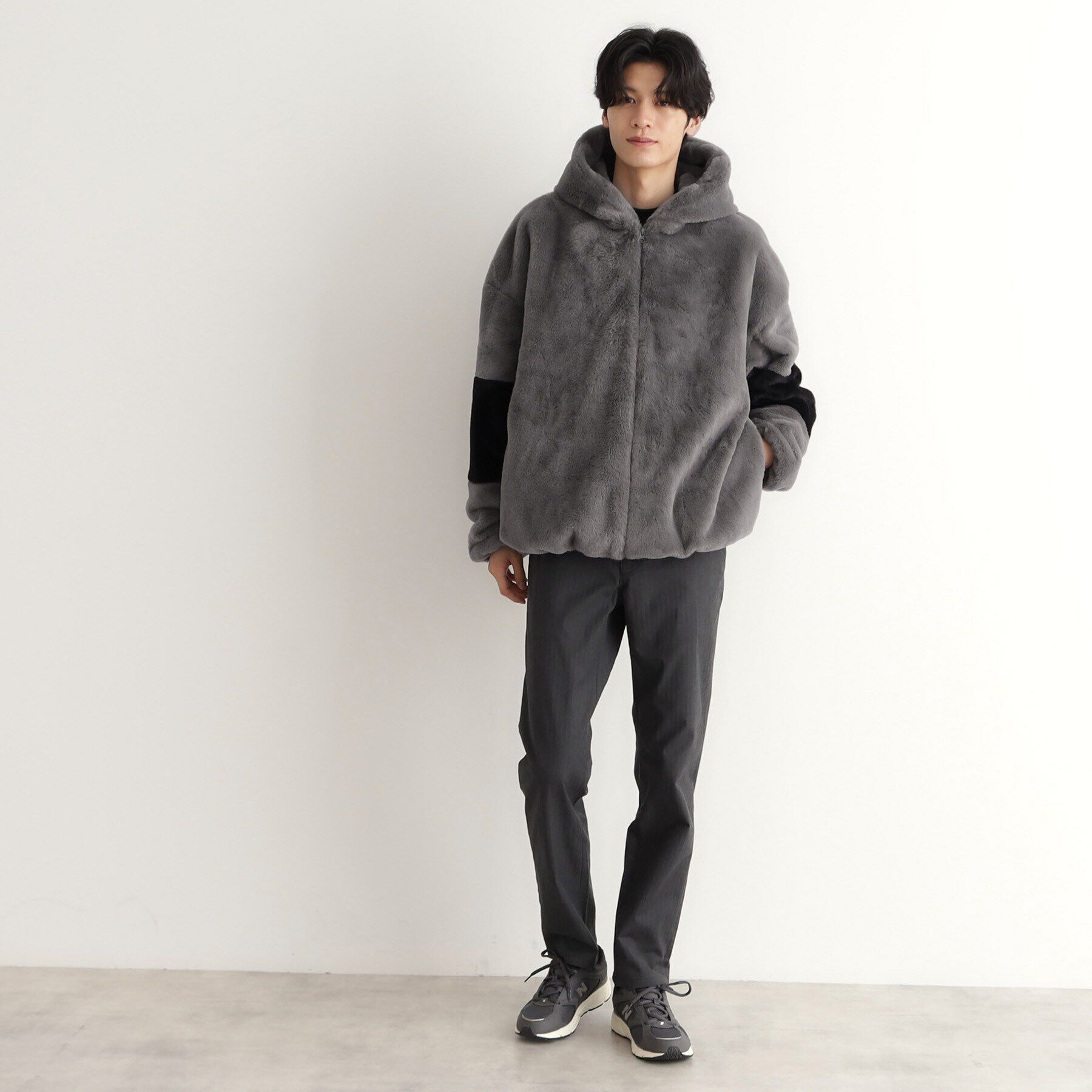 THE SHOP TK「フードフェイクファーブルゾン ユニセックス」|ブルゾン・スタジャン|