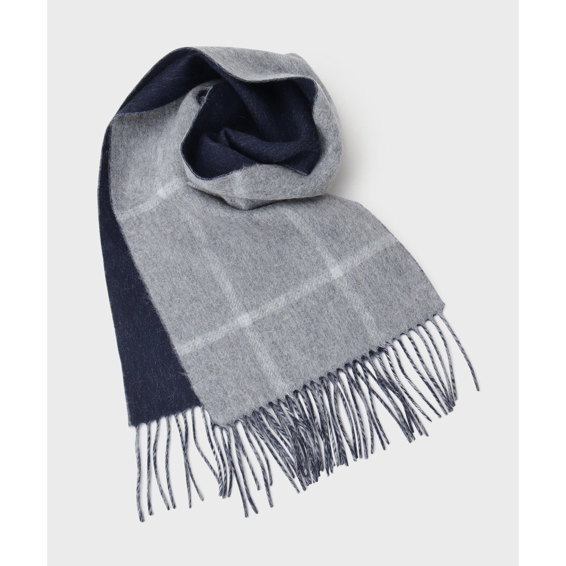 THE SHOP TK「ウールリバーシブルマフラー ビジネス兼用 ／ チェック ／ へリンボン」|ストール|