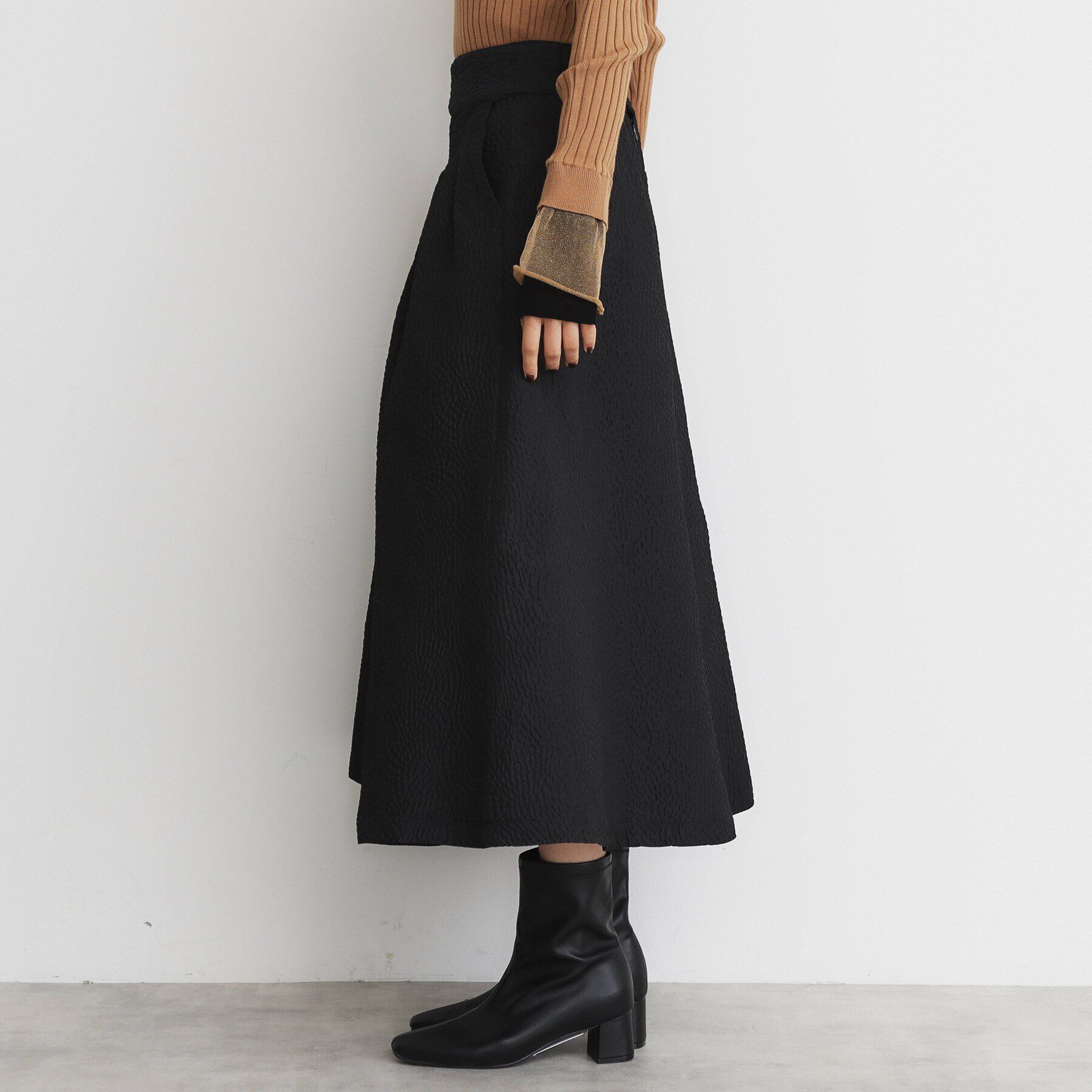 THE SHOP TK「ふくれジャカードフレアスカート」|スカート|