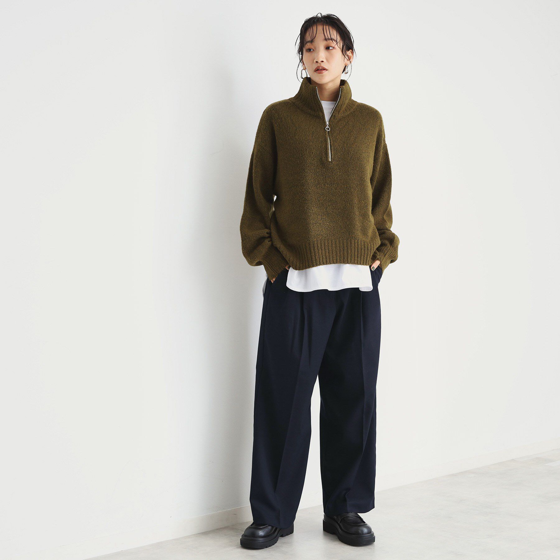 THE SHOP TK「【洗えるパンツ】裏起毛タックワイド」|その他|