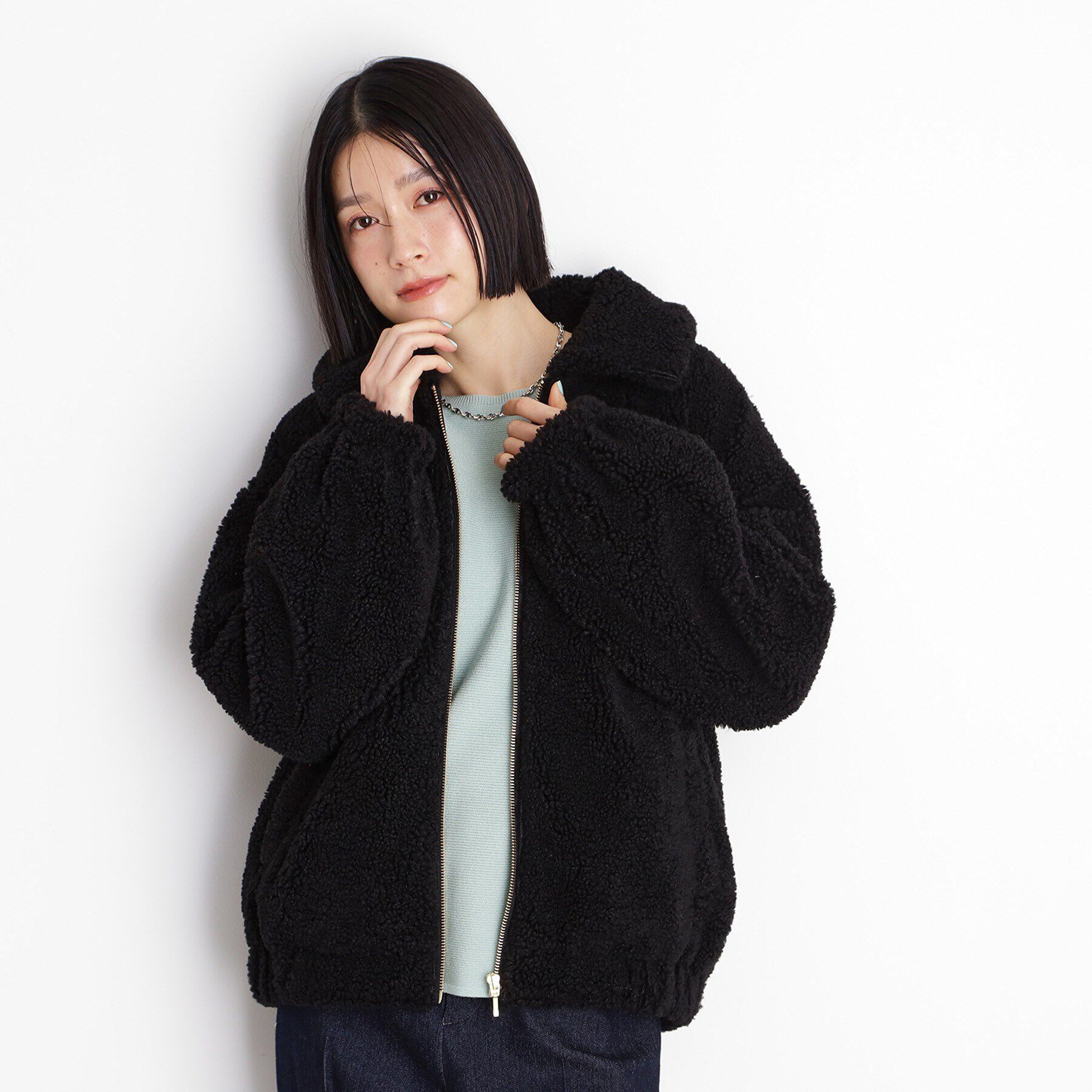 THE SHOP TK「【もこもこあたたか】マシュマロボアジップブルゾン」|ブルゾン・スタジャン|