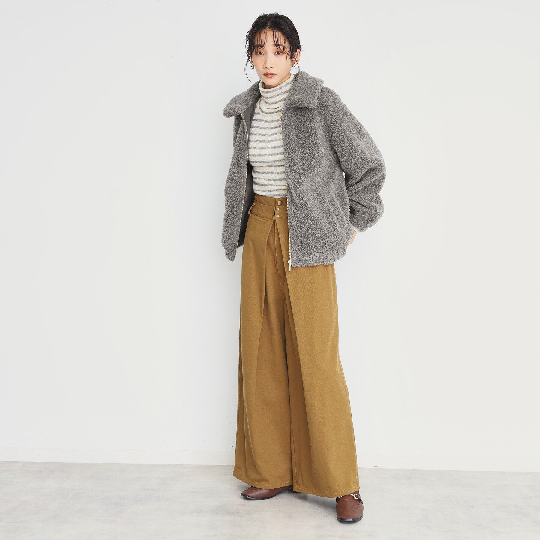 THE SHOP TK「【もこもこあたたか】マシュマロボアジップブルゾン」|ブルゾン・スタジャン|