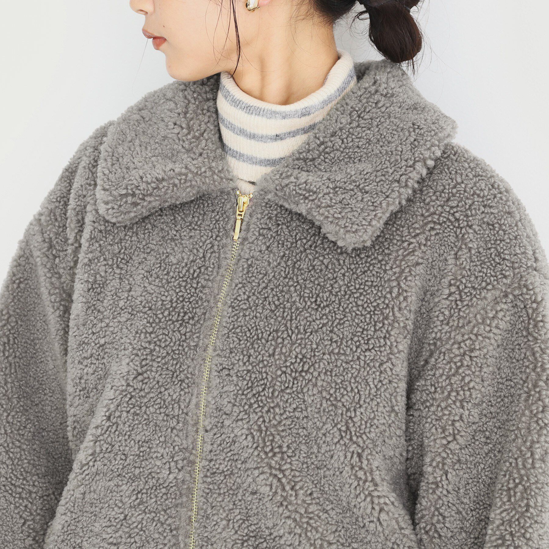 THE SHOP TK「【もこもこあたたか】マシュマロボアジップブルゾン」|ブルゾン・スタジャン|