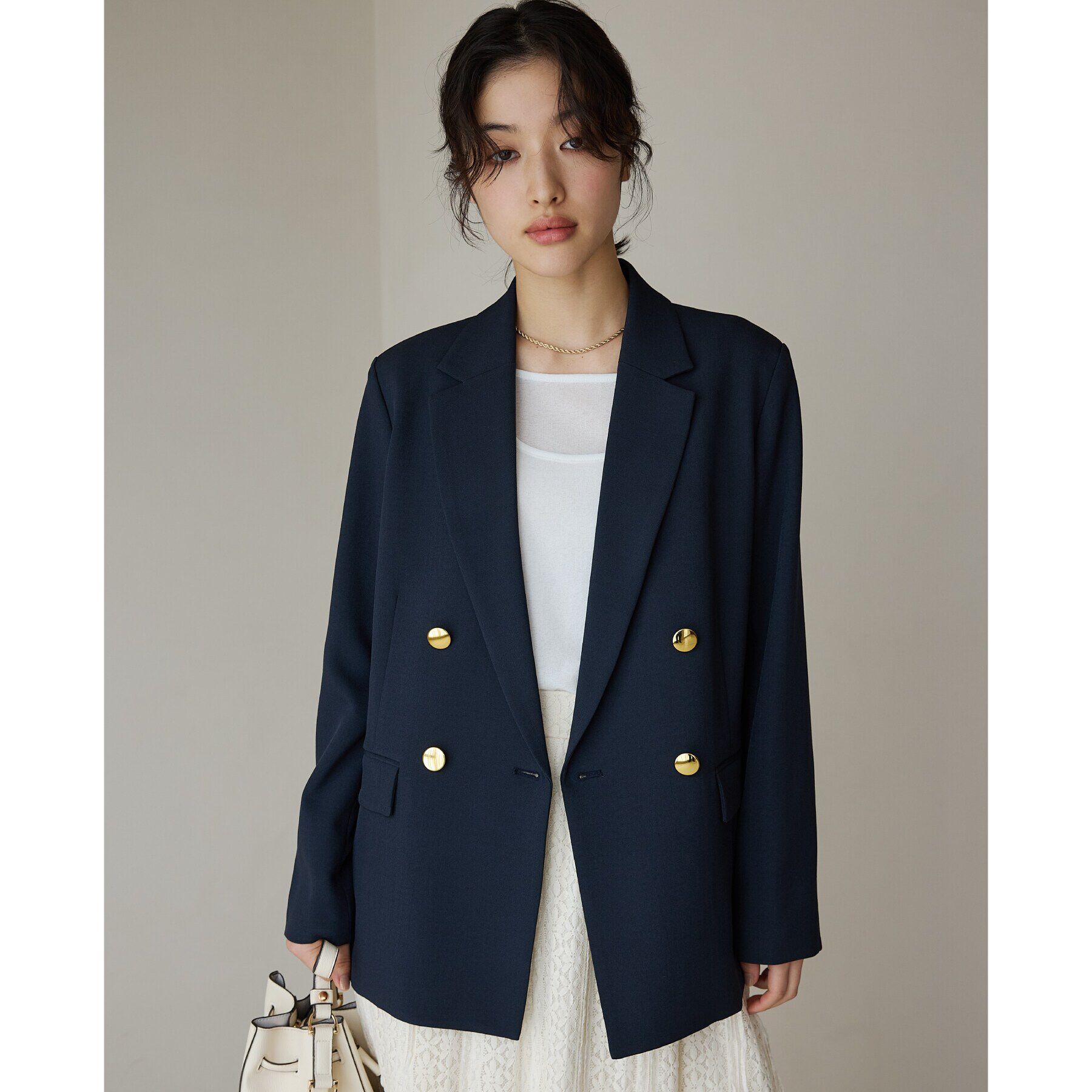 THE SHOP TK「【ONOFF活躍／セレモニー／通勤】CAVIAN Wブレストジャケット／洗える」|テーラードジャケット|