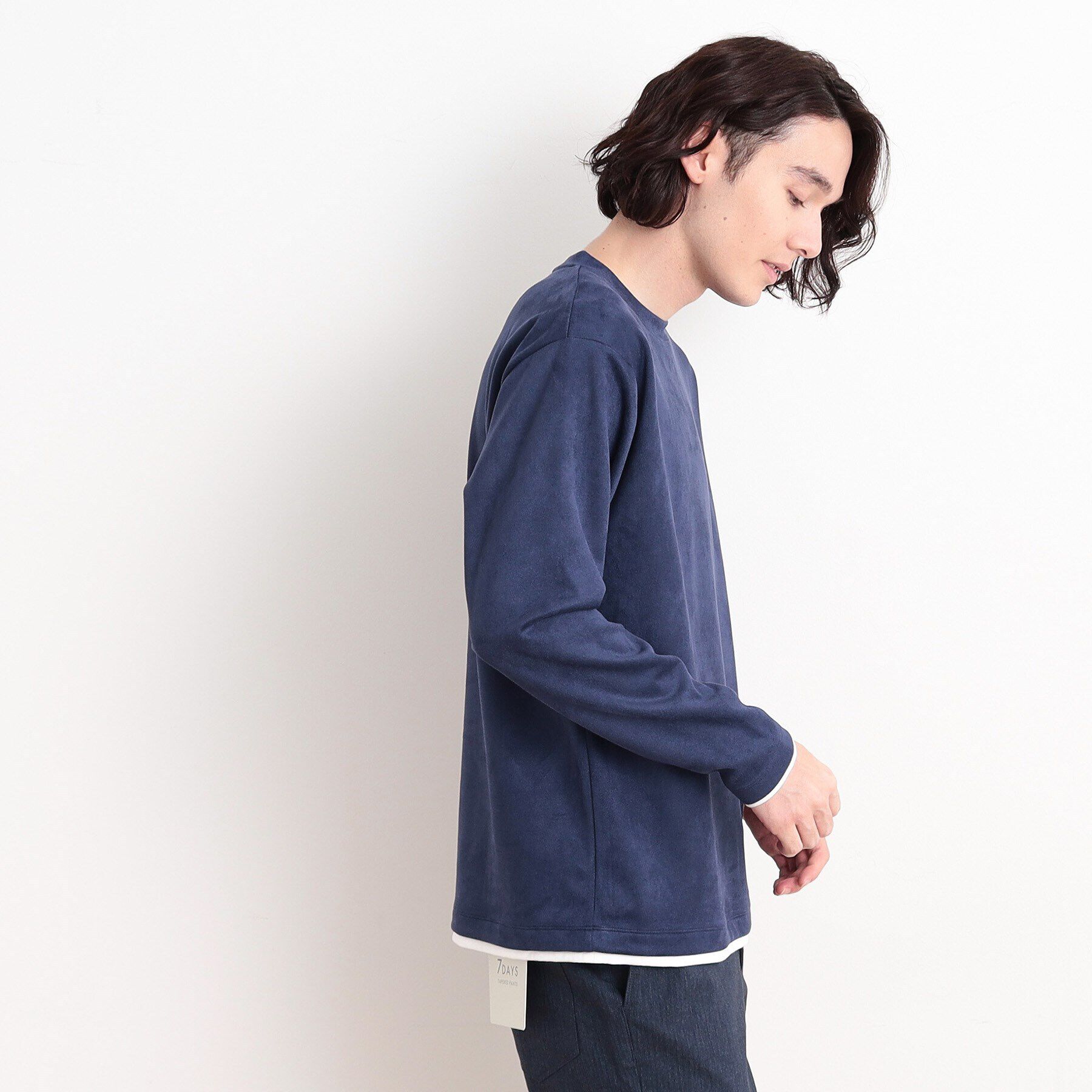 THE SHOP TK「スウェードタッチフェイクレイヤードプルオーバー」|Tシャツ・カットソー|