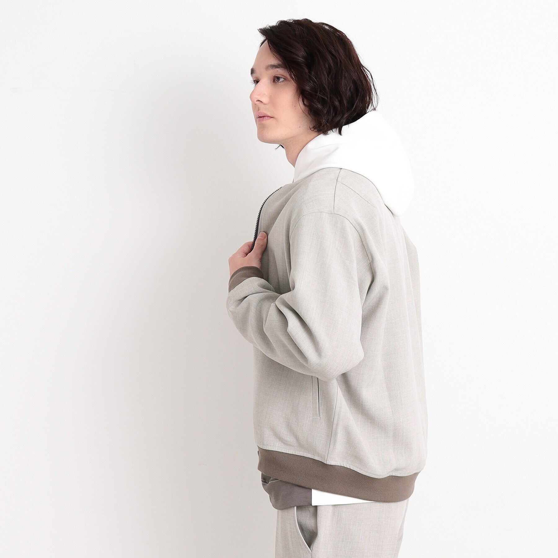 THE SHOP TK「【CAVIAN/キャビアン】リサイクルシャークスキンジップブルゾン セットアップ可」|ブルゾン・スタジャン|