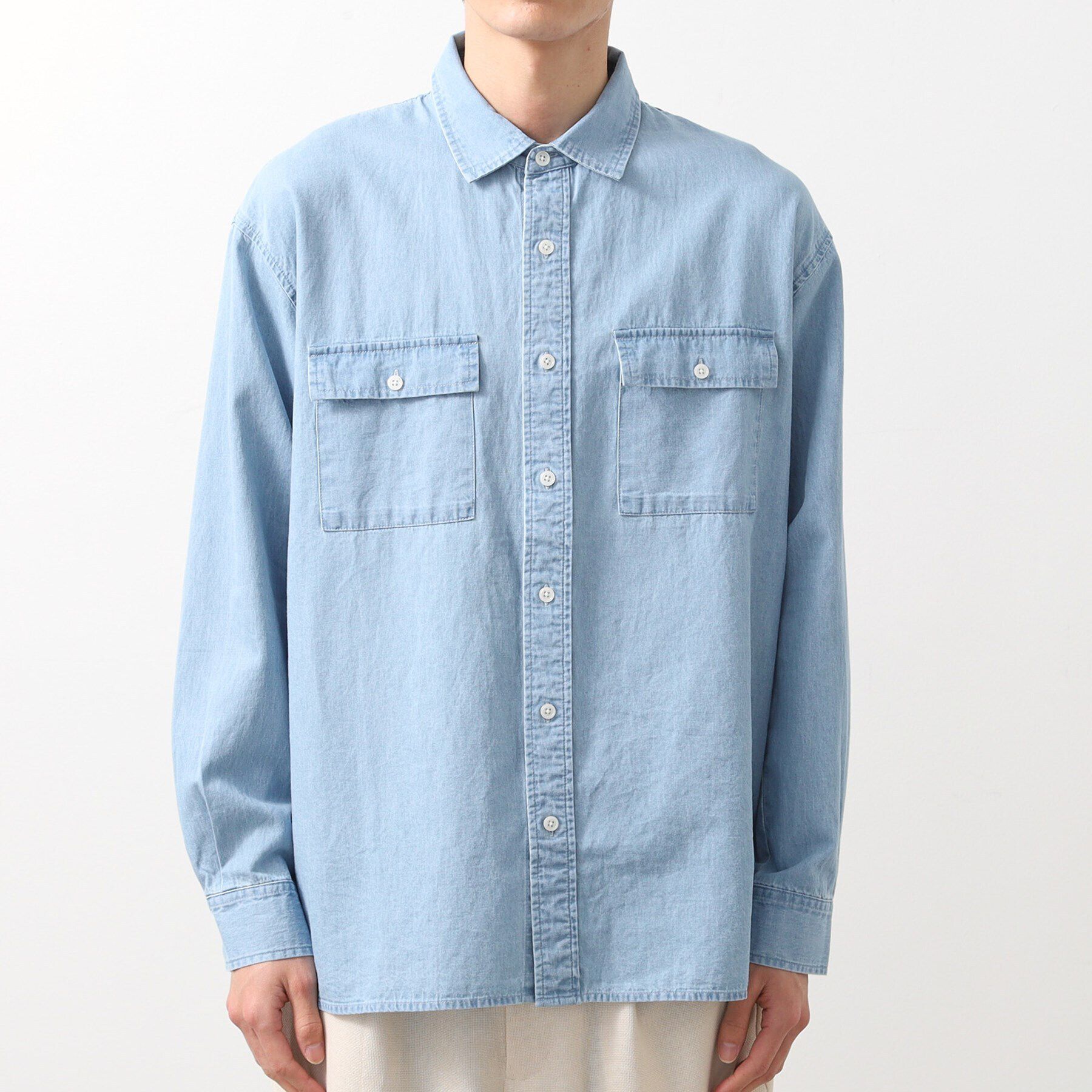 THE SHOP TK「リネンブレンドデニムシャツ」|シャツ・ブラウス|