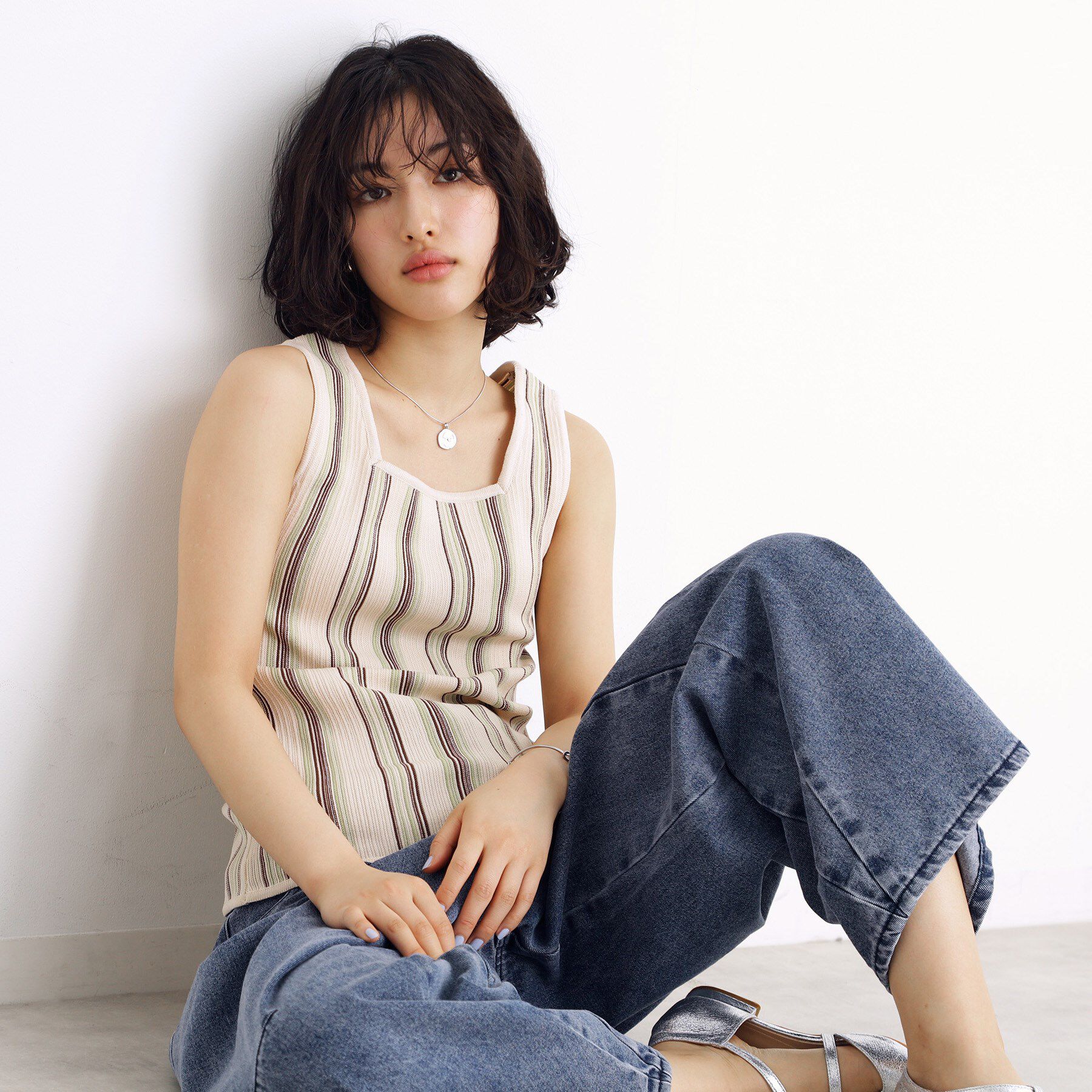 THE SHOP TK「ランダムガータータンク【前後2WAY/洗濯機OK】」|キャミソール|アイボリー(304)