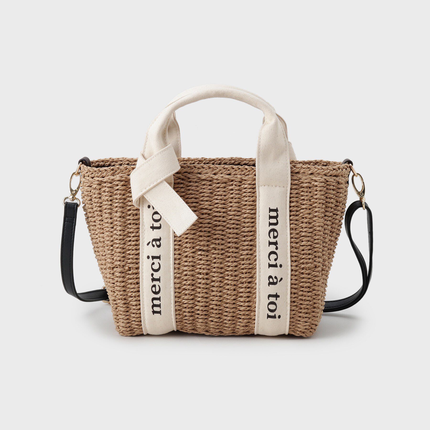 THE SHOP TK「ロゴ雑材バッグ」|ショルダー・メッセンジャー|ピンクベージュ(55