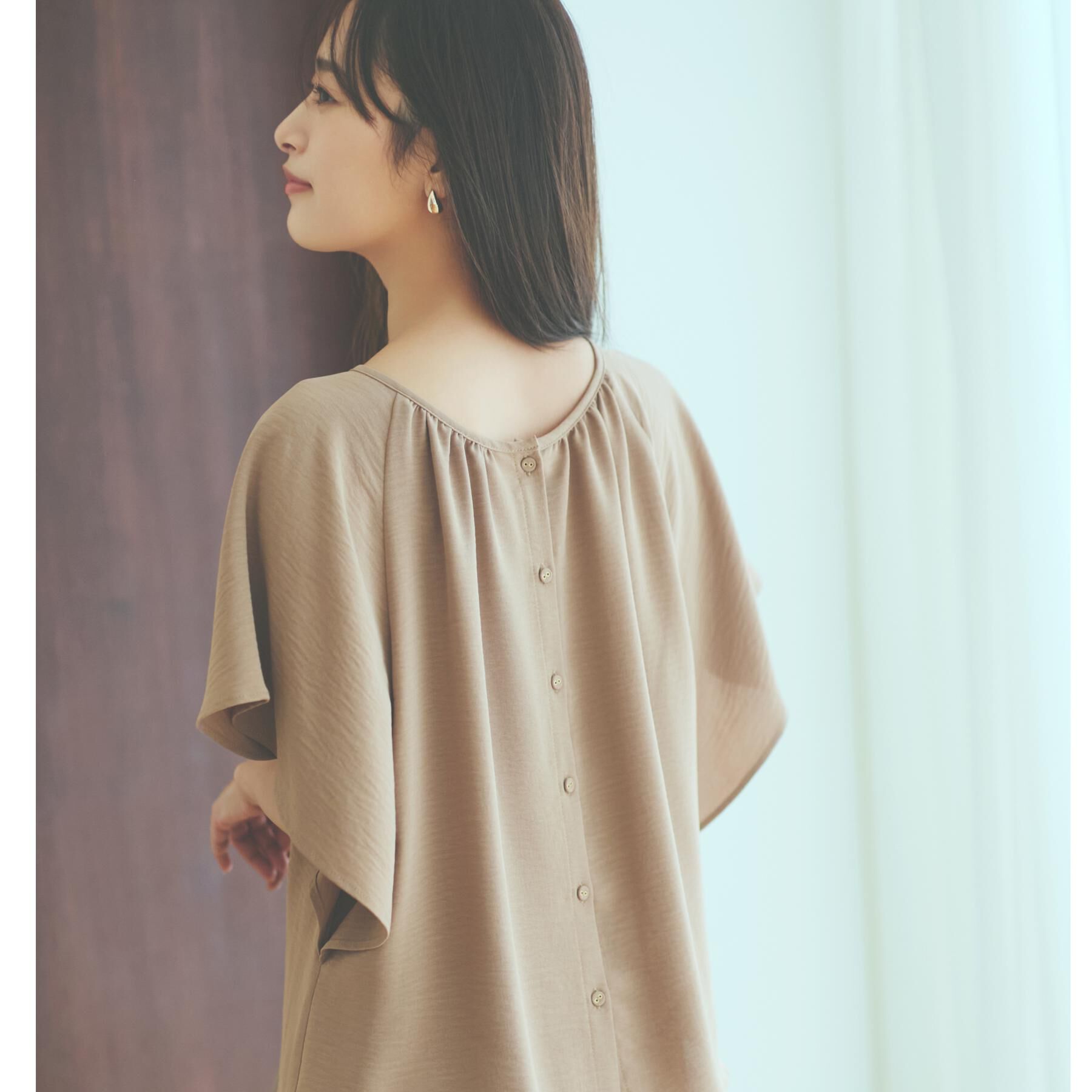 THE SHOP TK「袖フレアブラウス【防シワ／接触冷感／洗濯機OK/セットアップ可】」|シャツ・ブラウス|