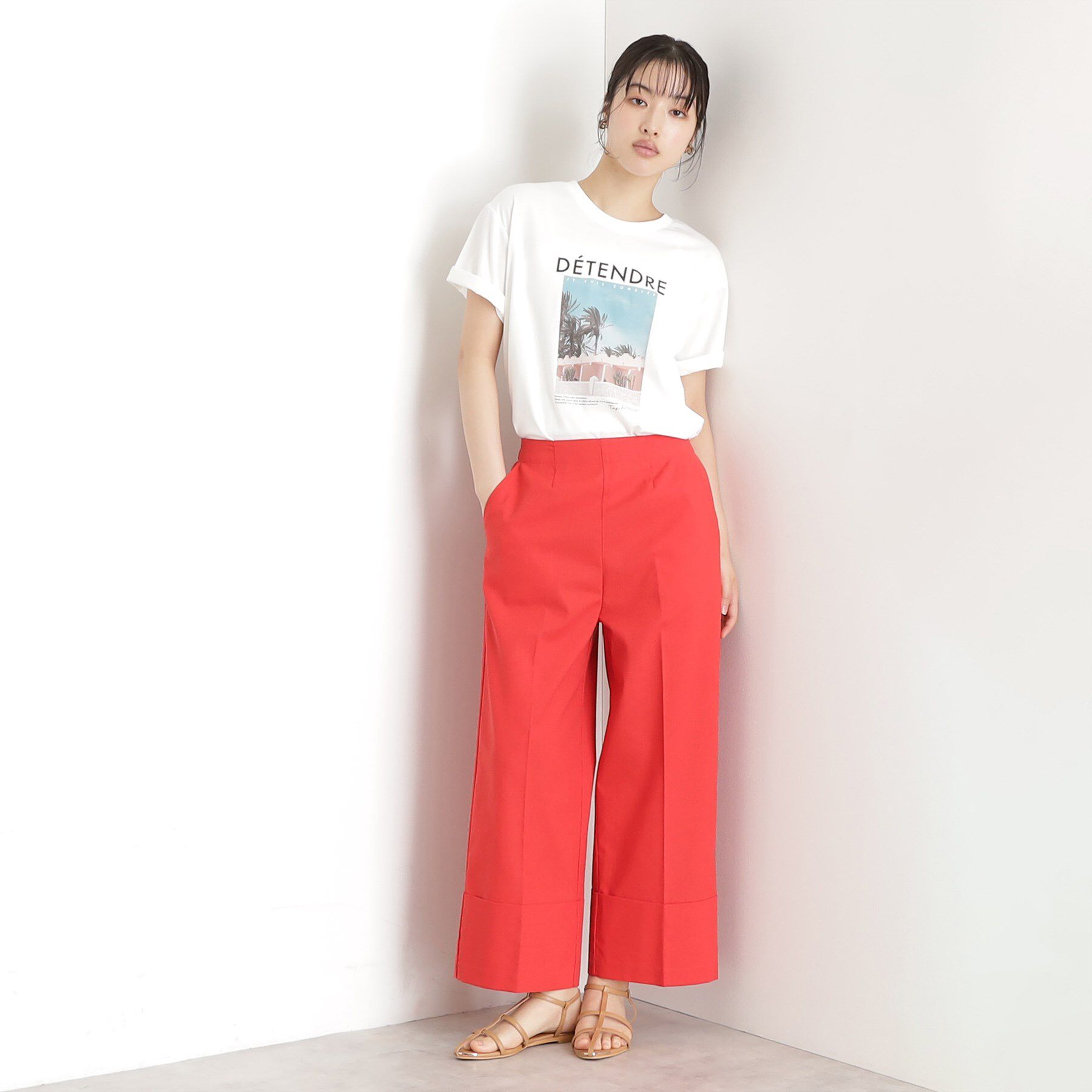 THE SHOP TK「麻混ワイドパンツ【洗える】」|その他|