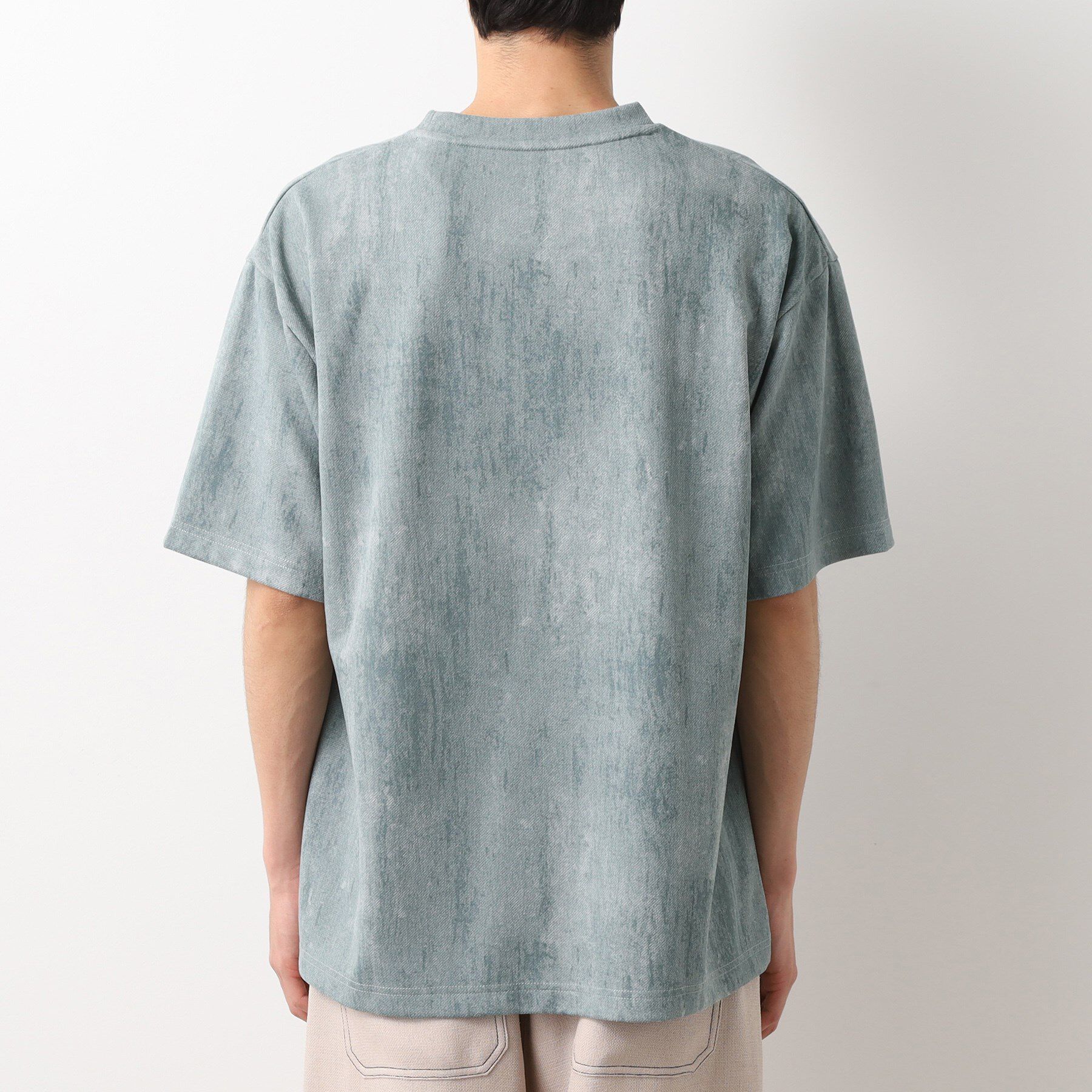 THE SHOP TK「スウェードプリント半袖Tシャツ　【オーバーサイズ/洗濯機OK】」|Tシャツ・カットソー|