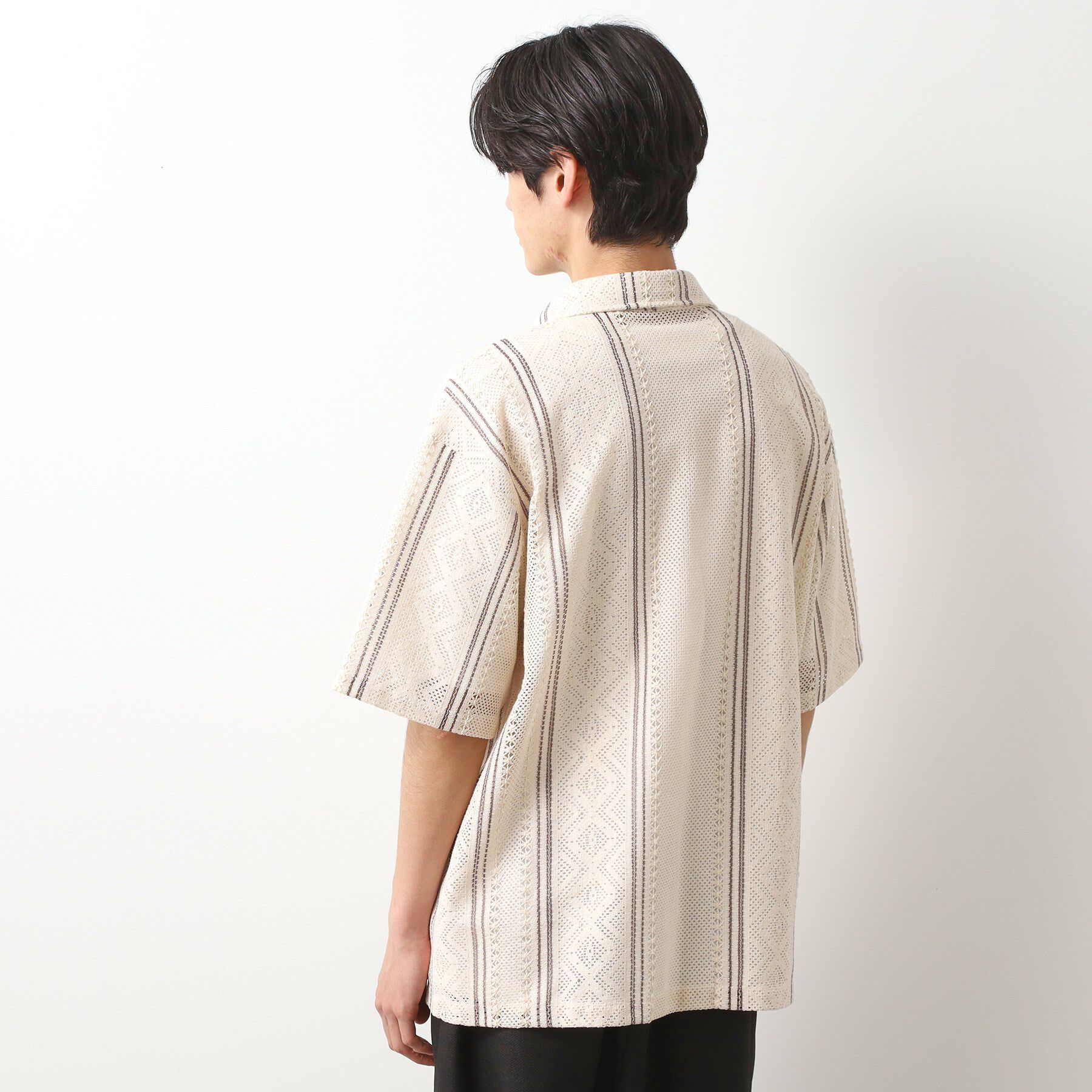 THE SHOP TK「クラフトレースアンサンブルシャツ【半袖Tシャツセットアイテム/オーバーサイズ/洗濯機OK】」|シャツ・ブラウス|