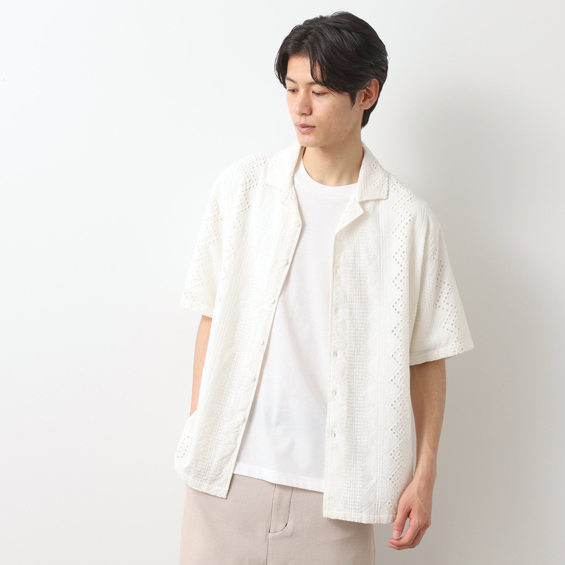 THE SHOP TK「インド刺繍半袖シャツ　【親子リンク/洗濯機OK】」|シャツ・ブラウス|オフホワイト(003