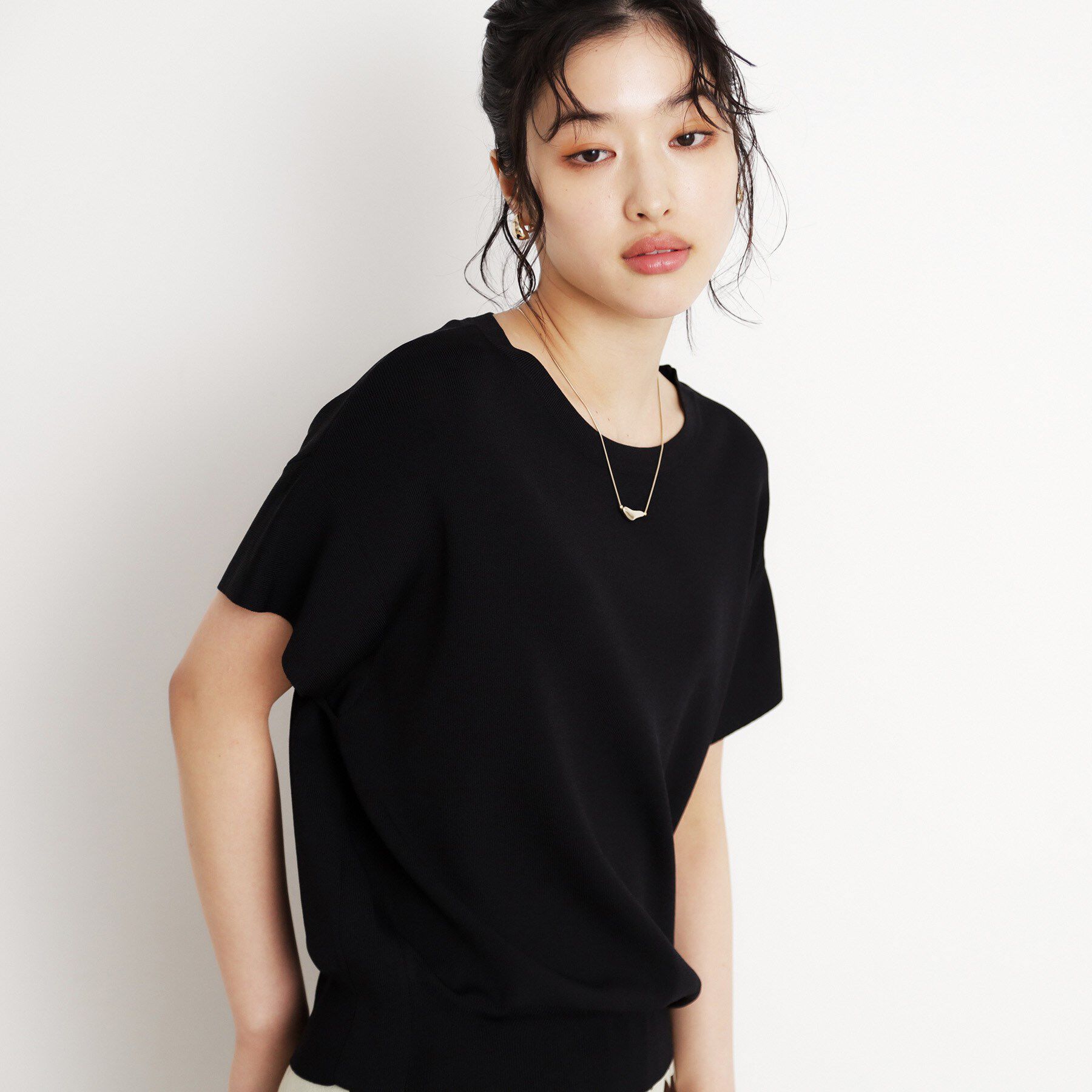 THE SHOP TK「さらさらフレアスリーブサマーニット【毛玉になりにくい/UV/洗濯機OK】」|ニット・セーター|