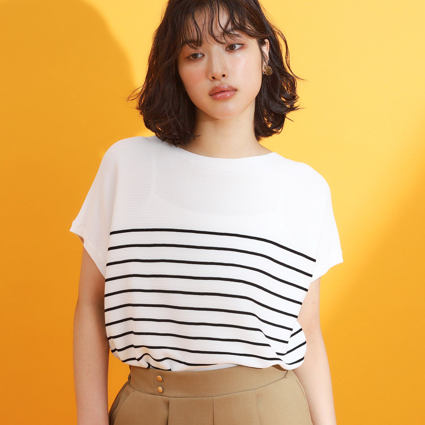 THE SHOP TK「【再入荷/6色展開】さらさらフレンチニット【毛玉になりにくい/洗濯機OK】」|ニット・セーター|オフホワイト(303