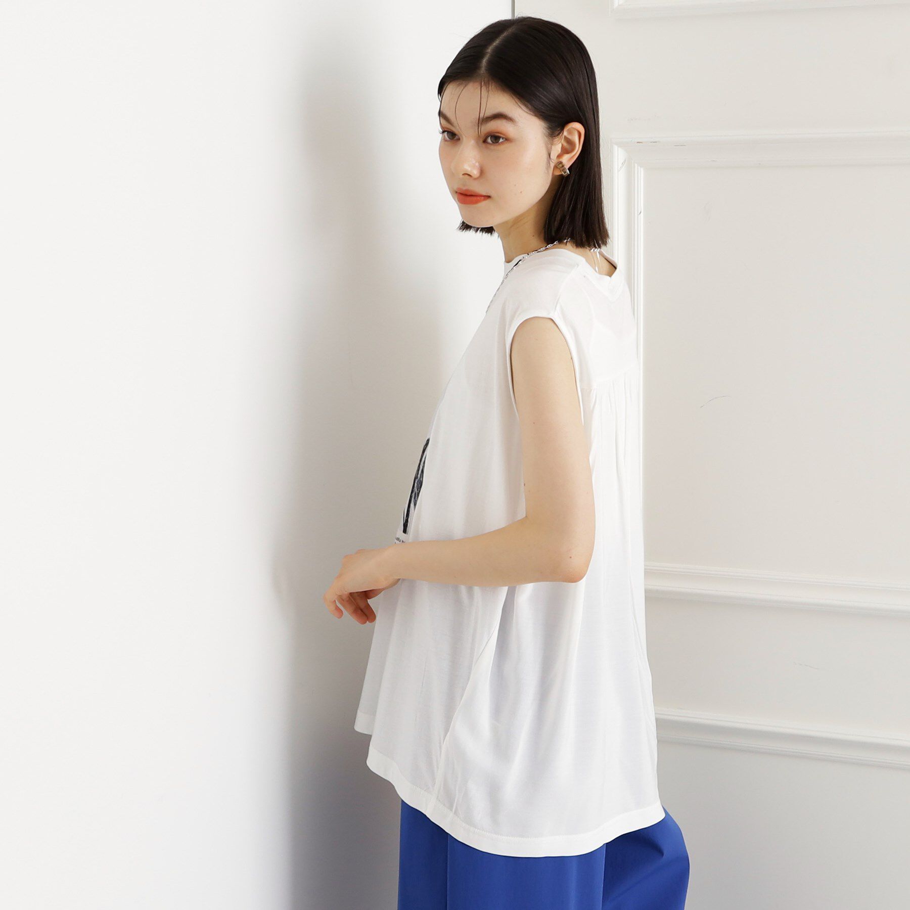 THE SHOP TK「異素材切替フォトプリントTシャツ【洗える】」|Tシャツ・カットソー|