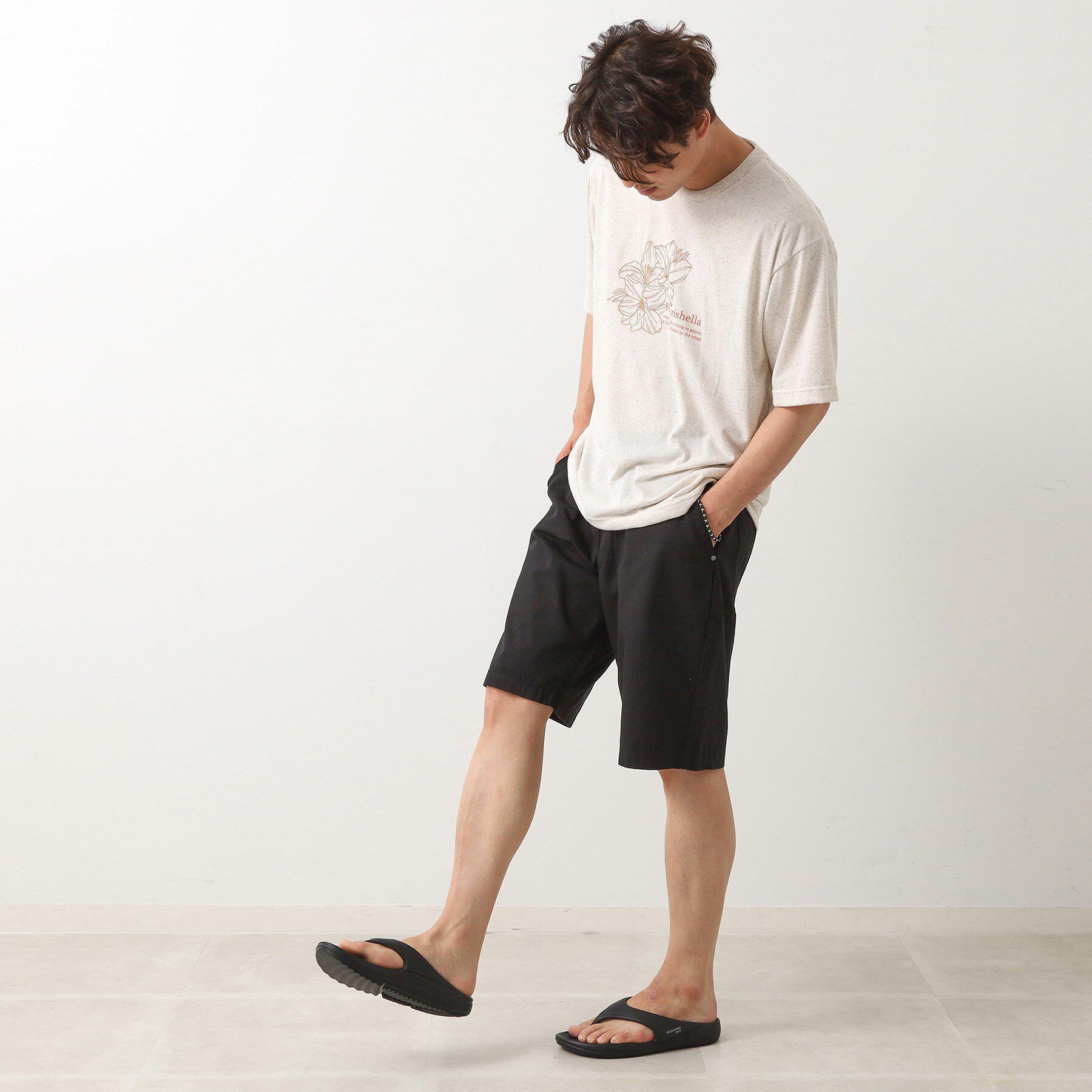 THE SHOP TK「ポリ麻刺繍半袖Tシャツ」|Tシャツ・カットソー|