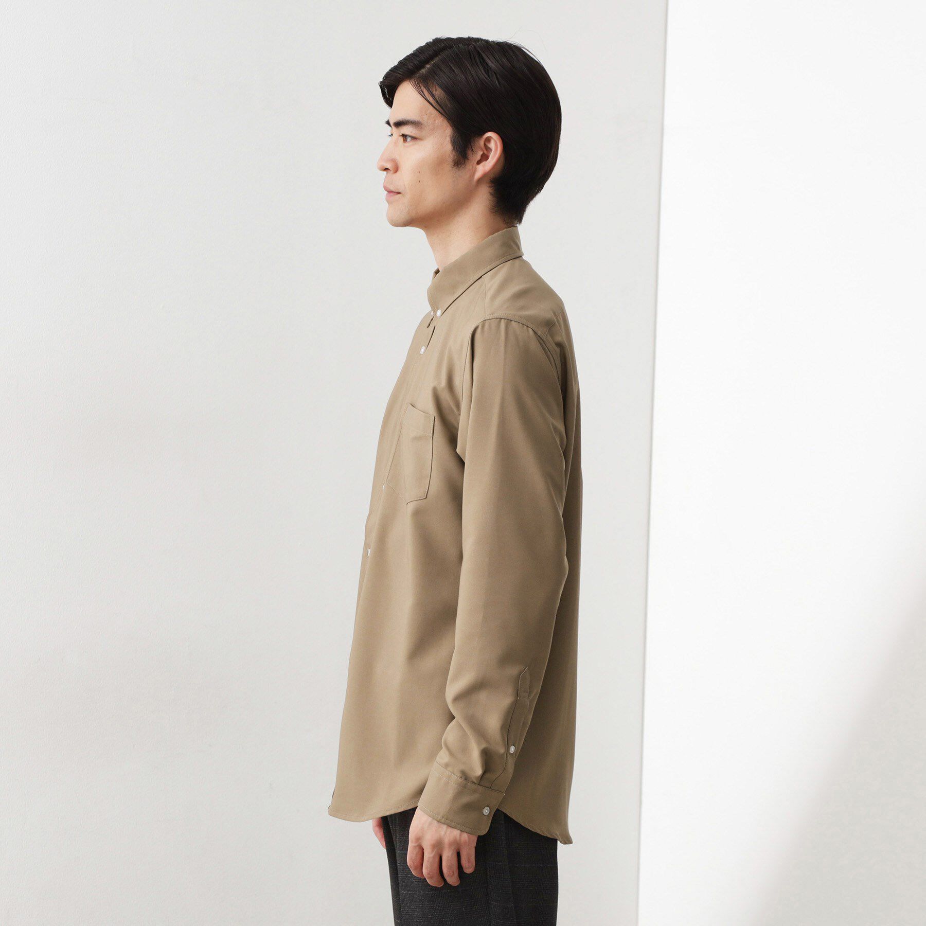 THE SHOP TK「スムースファイバー長袖シャツ 【吸水速乾/UVカット/軽量/イージーケア】」|シャツ・ブラウス|