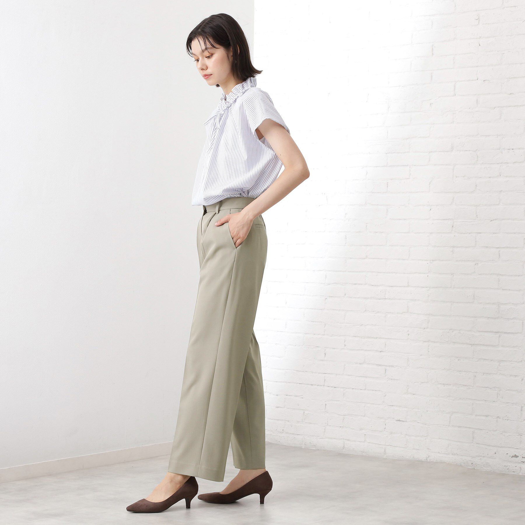 THE SHOP TK「ストレートワイドパンツ【セットアップ可／洗える】」|その他|