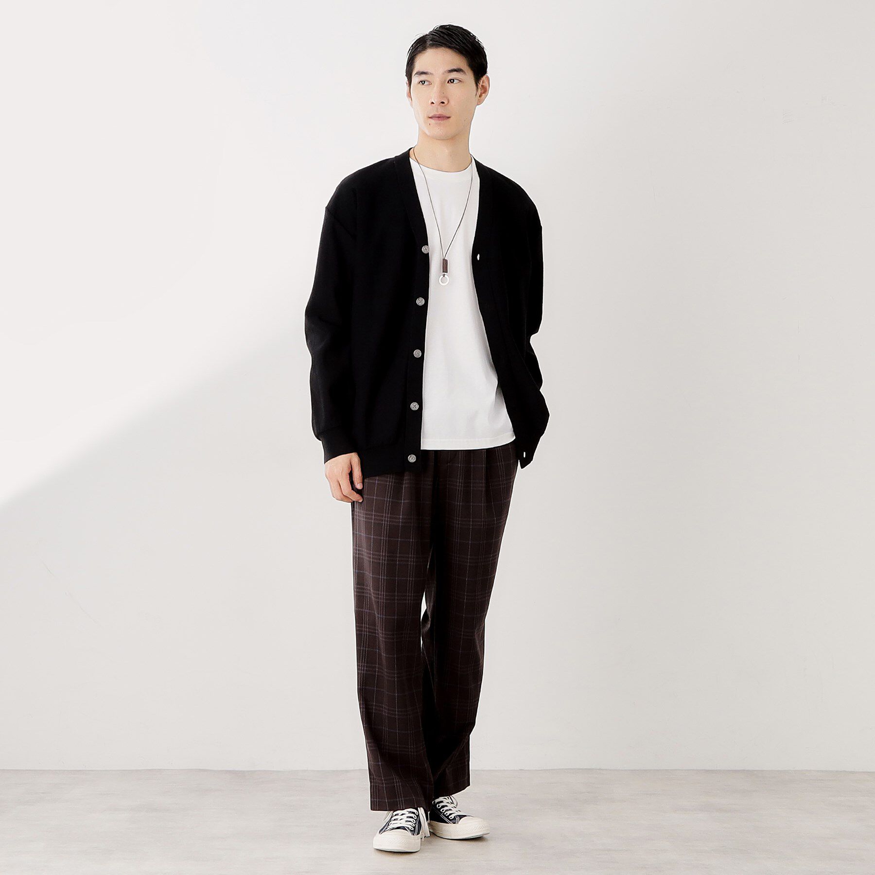 THE SHOP TK「【季節の変わり目に活躍】ニットカーディガン 選べる2デザイン(柄&無地)/洗濯機OK」|カーディガン|