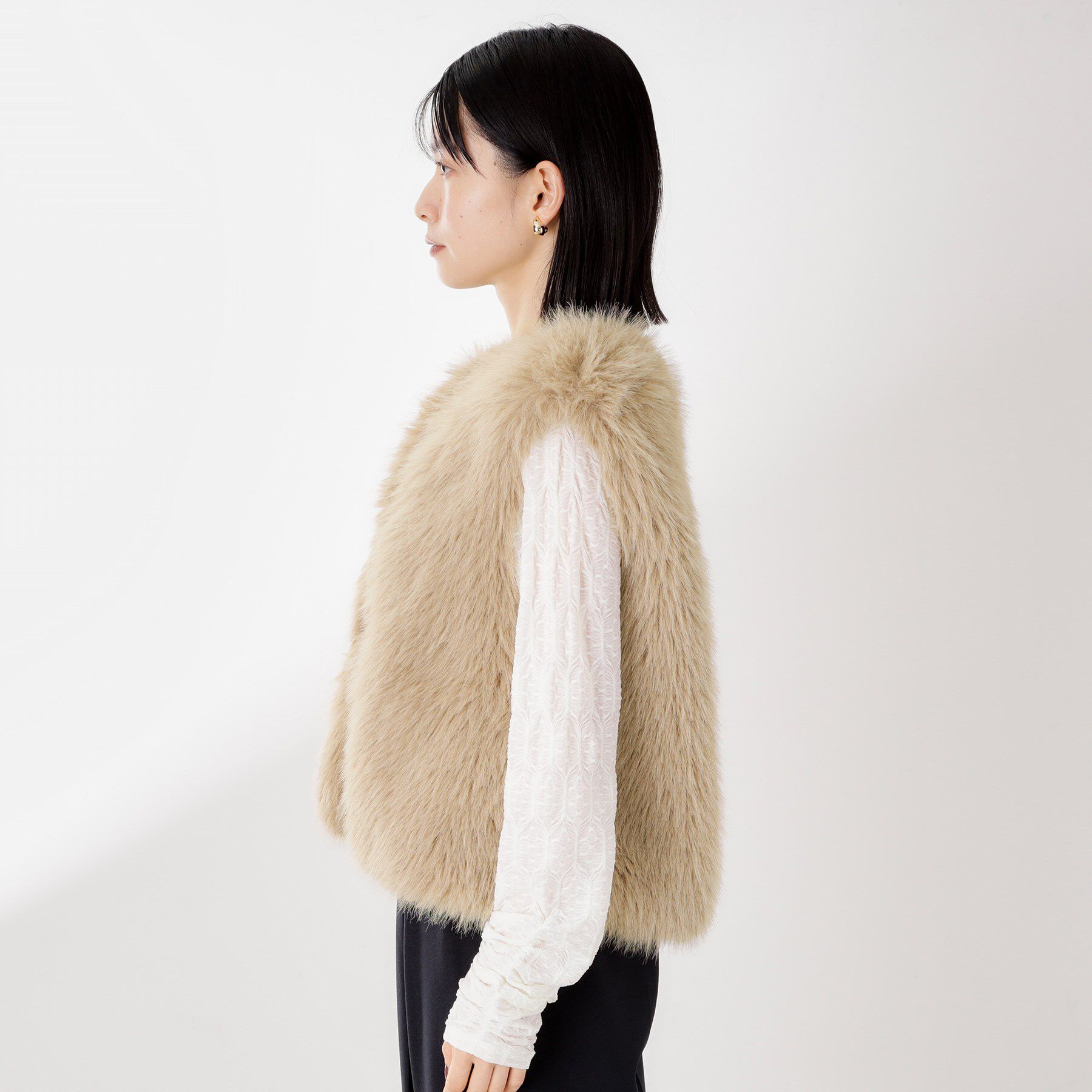 THE SHOP TK「フェイクファーベスト」|ベスト・ジレ|