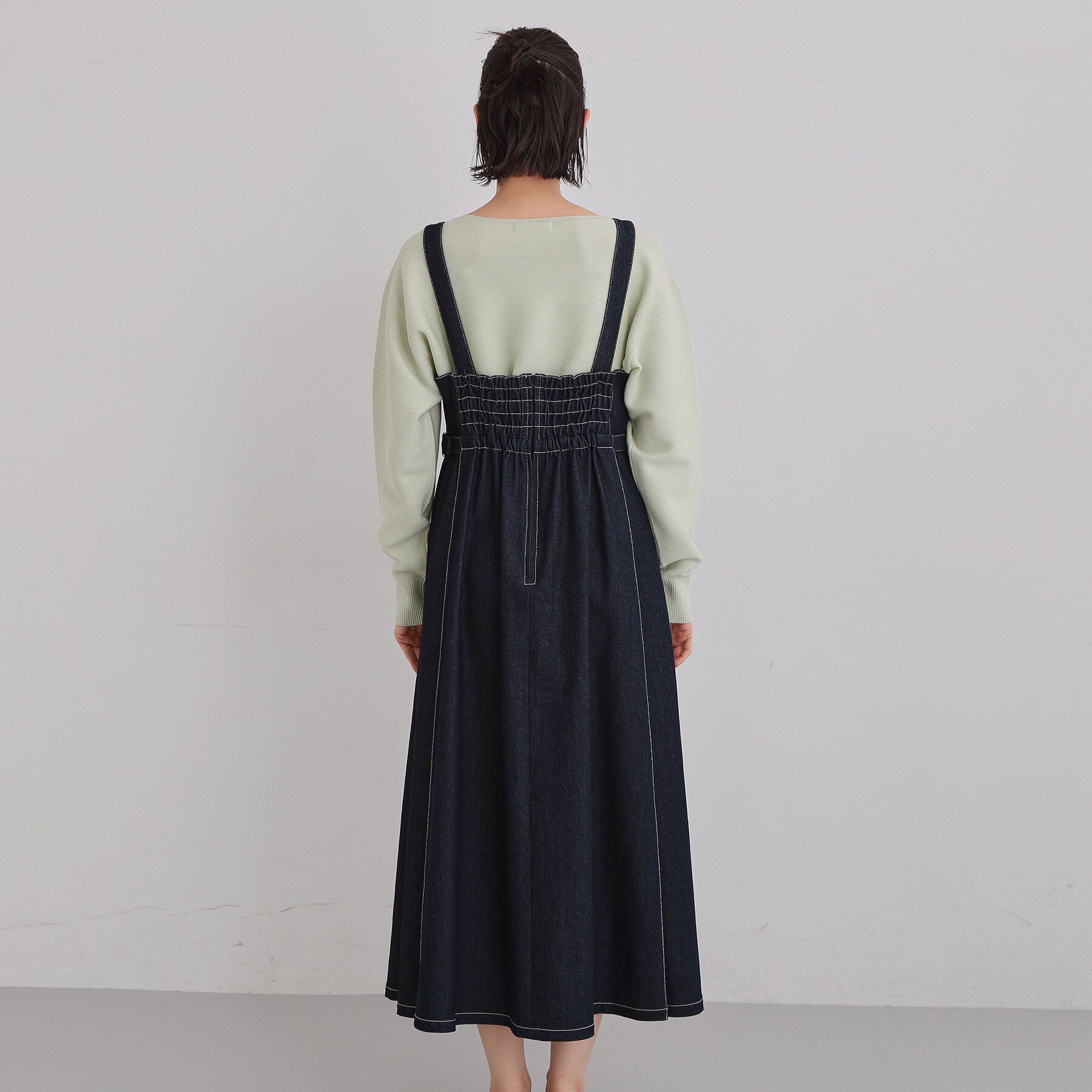 THE SHOP TK「デニムステッチジャンスカ」|ワンピース|