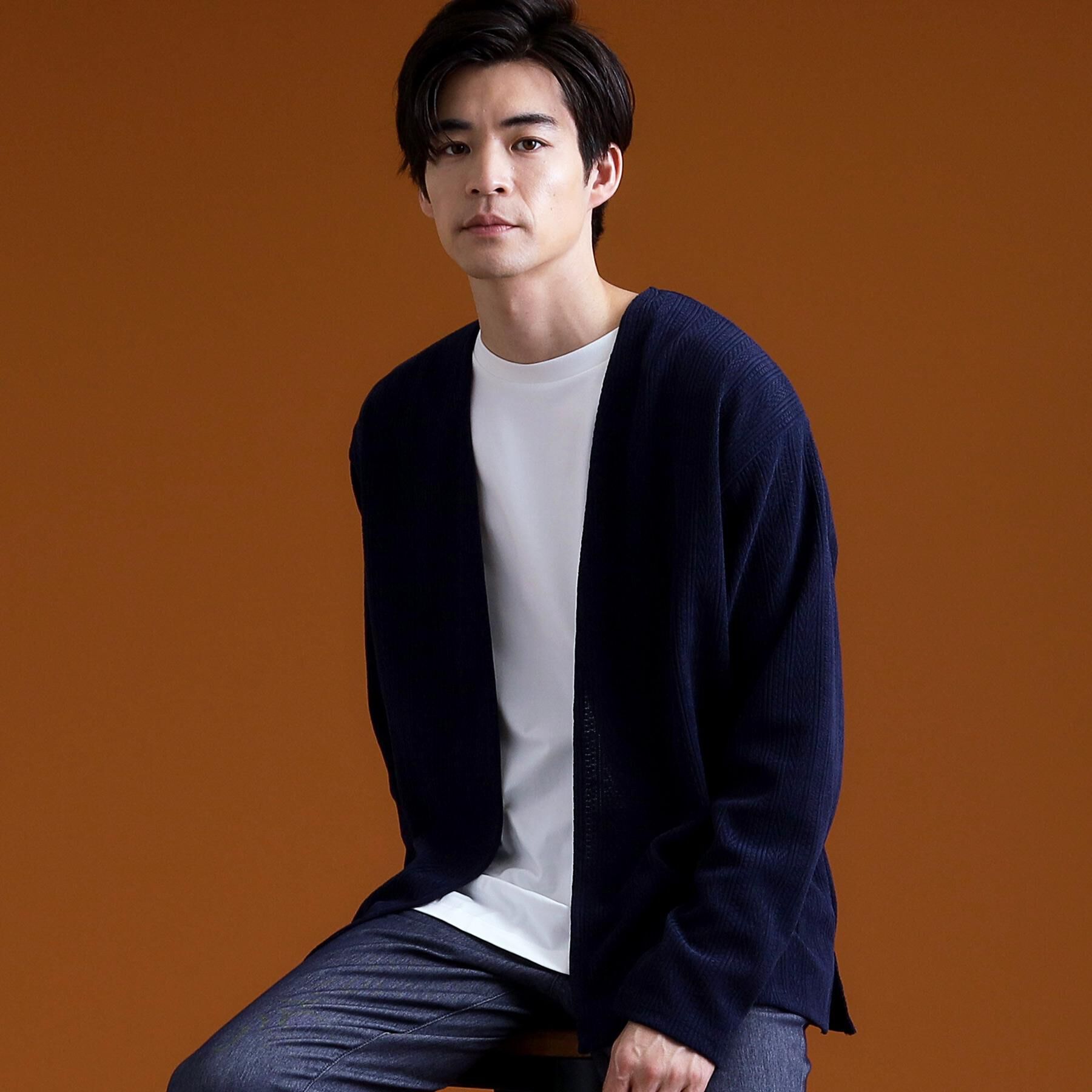 THE SHOP TK「【セットでお買い得！】モールニットカーディガン＋長袖Tシャツ　洗濯機OK/吸水速乾・毛玉になりにくい」|カーディガン|