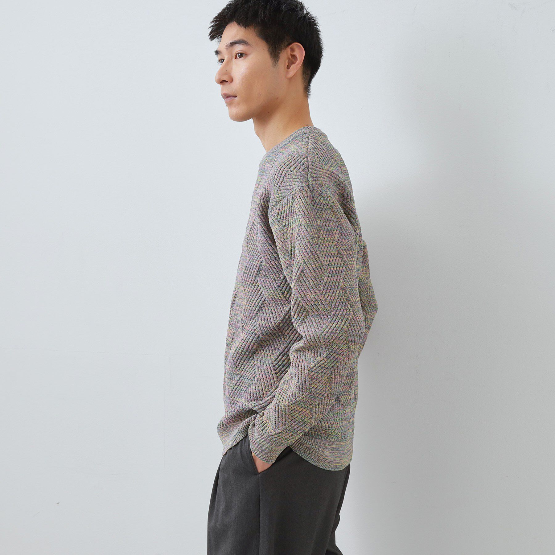 THE SHOP TK「【頑張りすぎないオシャレ】ミックスヤーンニット　洗濯機OK／軽量」|ニット・セーター|