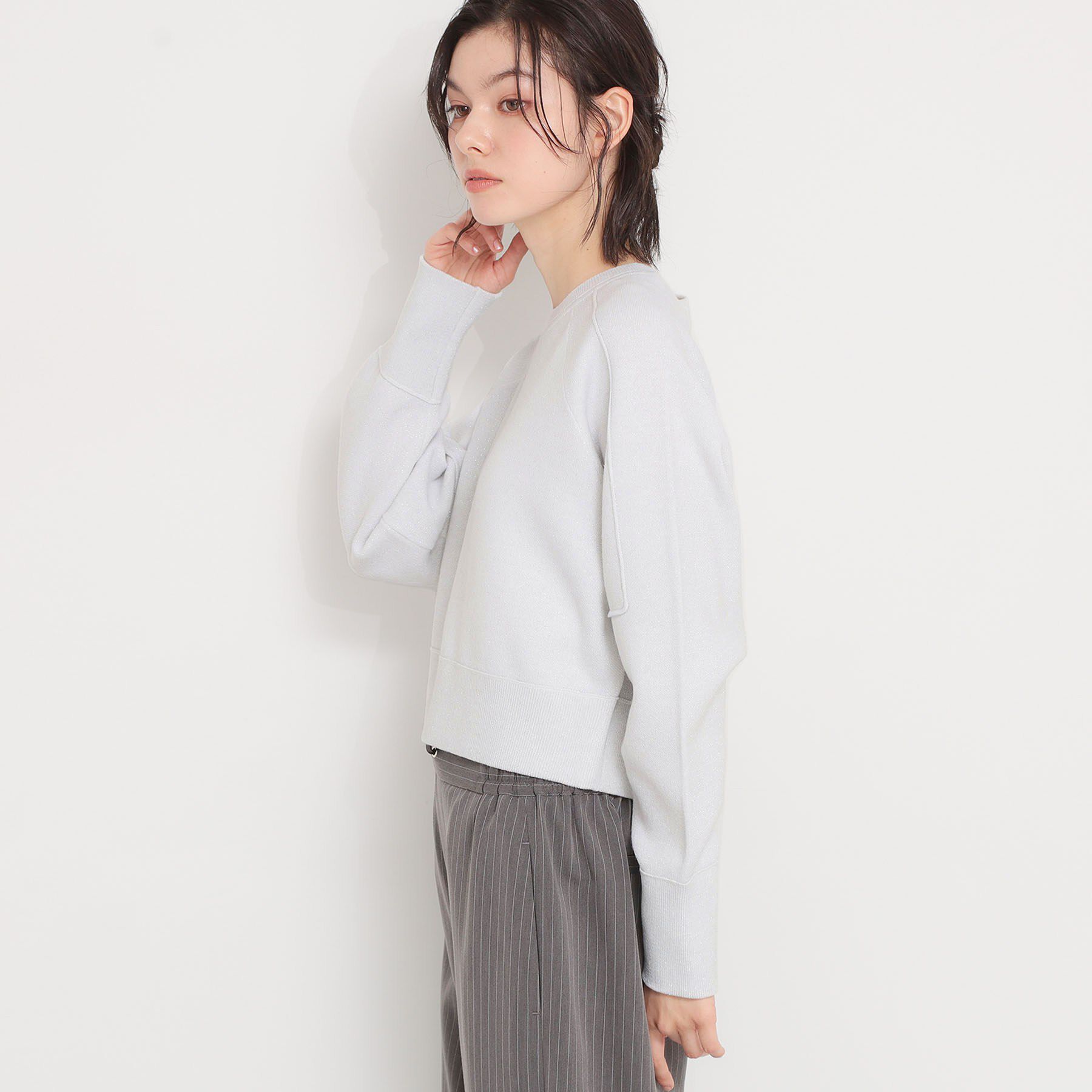 THE SHOP TK「【着丈が選べる】スウェットライクラメジャカードニット」|ニット・セーター|