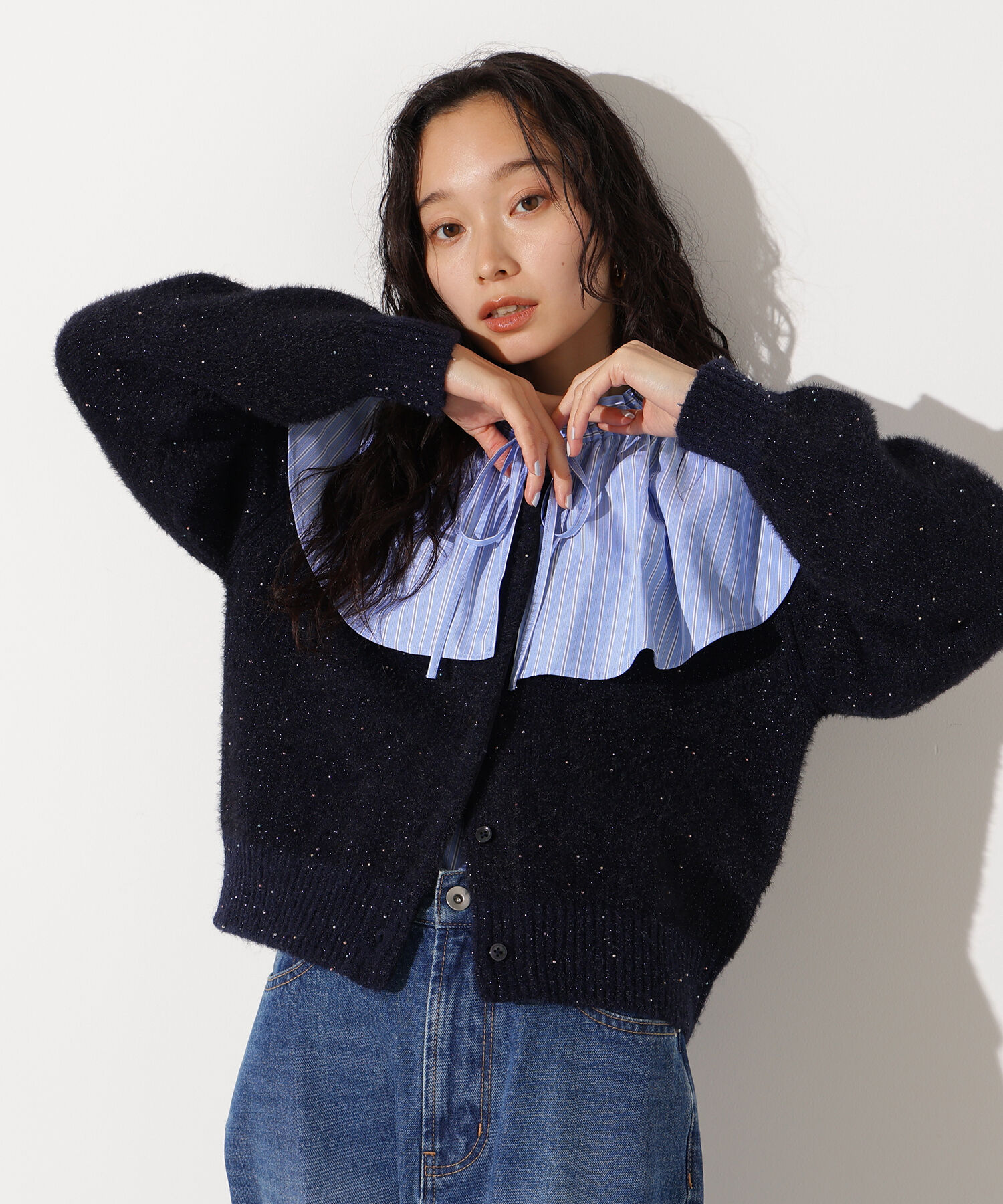  「ﾗｯﾌﾙｶﾗｰｽﾄﾗｲﾌﾟﾌﾞﾗｳｽ《ｲｴﾛｰｽﾄﾗｲﾌﾟ:official sit」|シャツ・ブラウス|