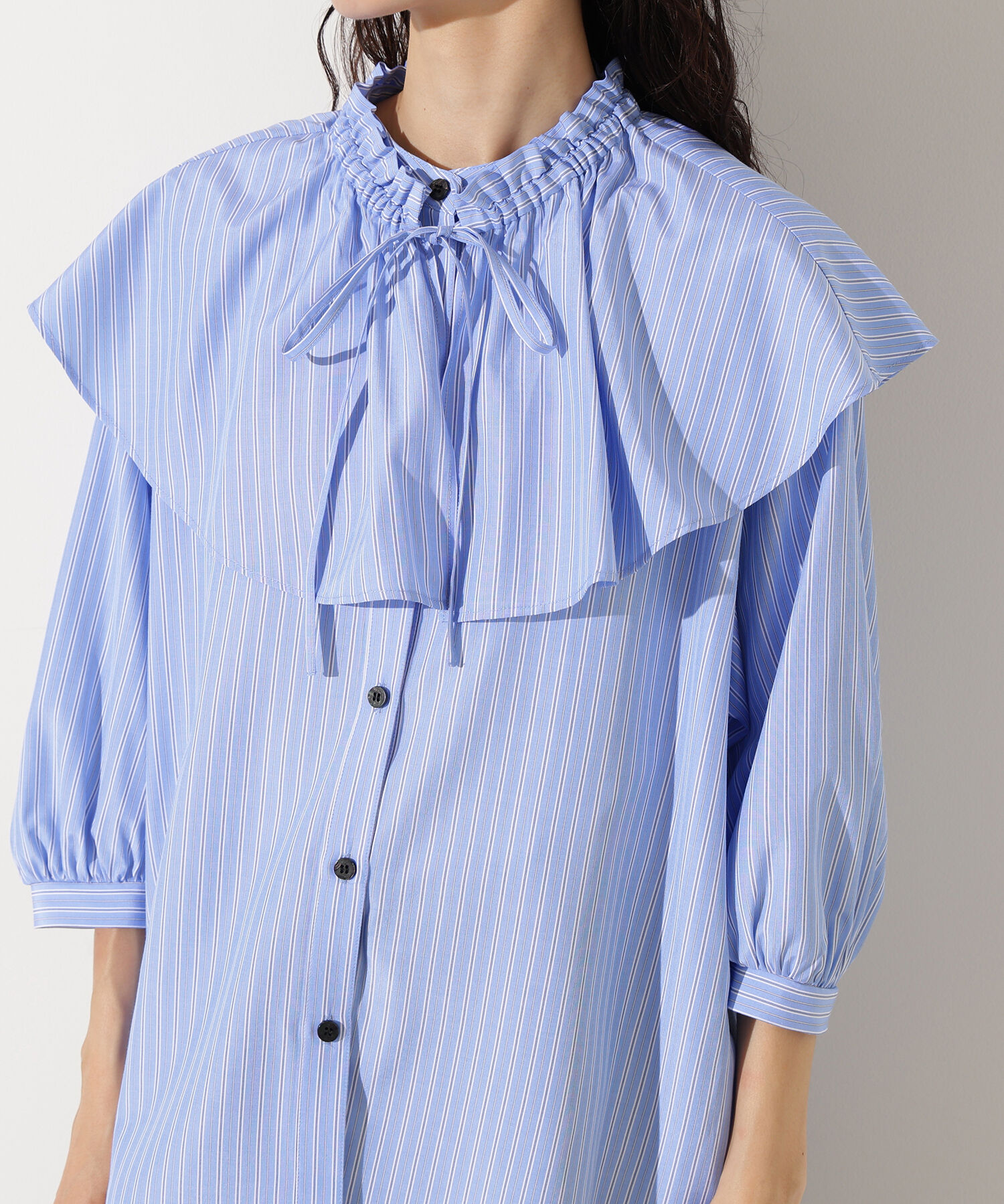  「ﾗｯﾌﾙｶﾗｰｽﾄﾗｲﾌﾟﾌﾞﾗｳｽ《ｲｴﾛｰｽﾄﾗｲﾌﾟ:official sit」|シャツ・ブラウス|