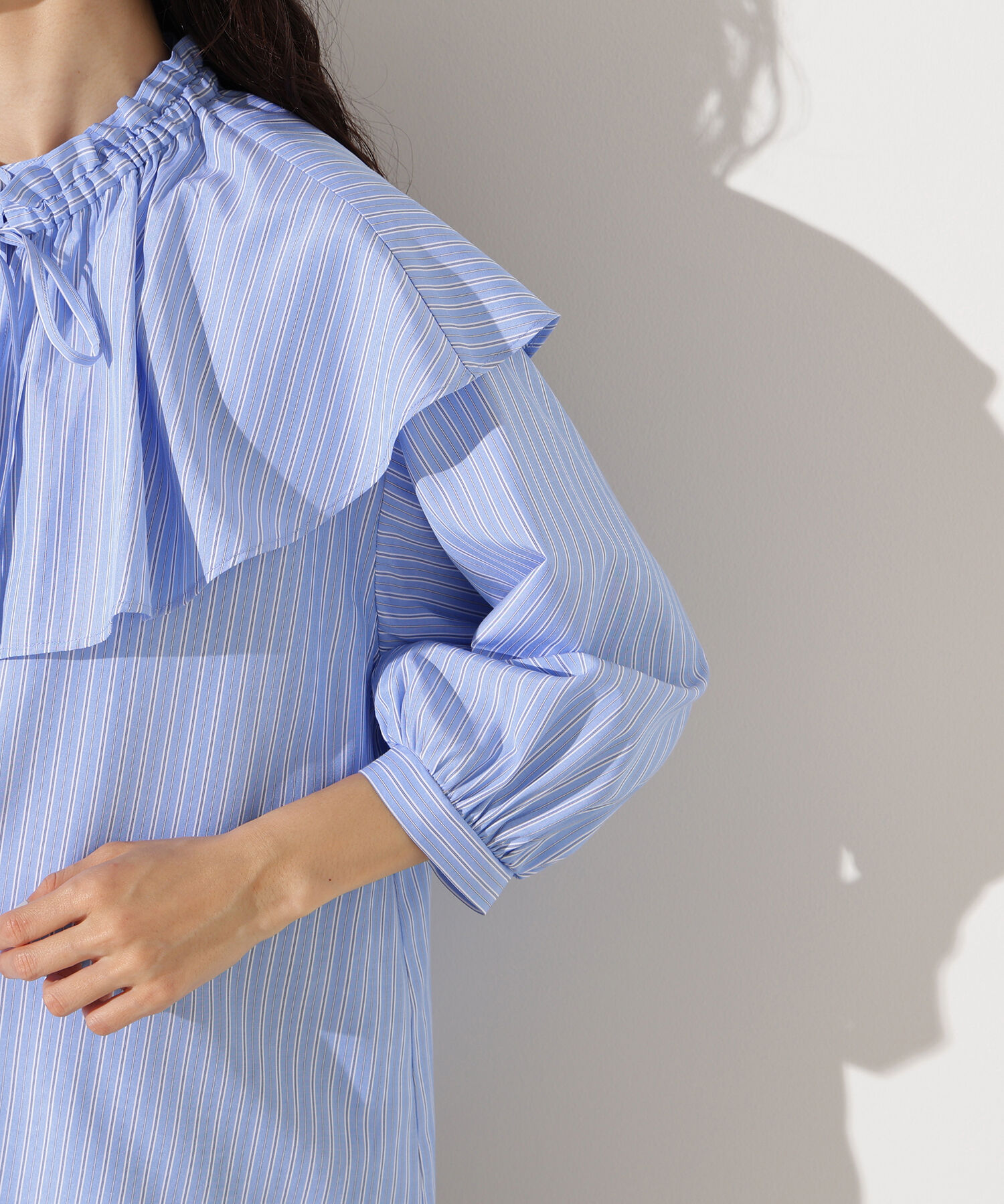  「ﾗｯﾌﾙｶﾗｰｽﾄﾗｲﾌﾟﾌﾞﾗｳｽ《ｲｴﾛｰｽﾄﾗｲﾌﾟ:official sit」|シャツ・ブラウス|