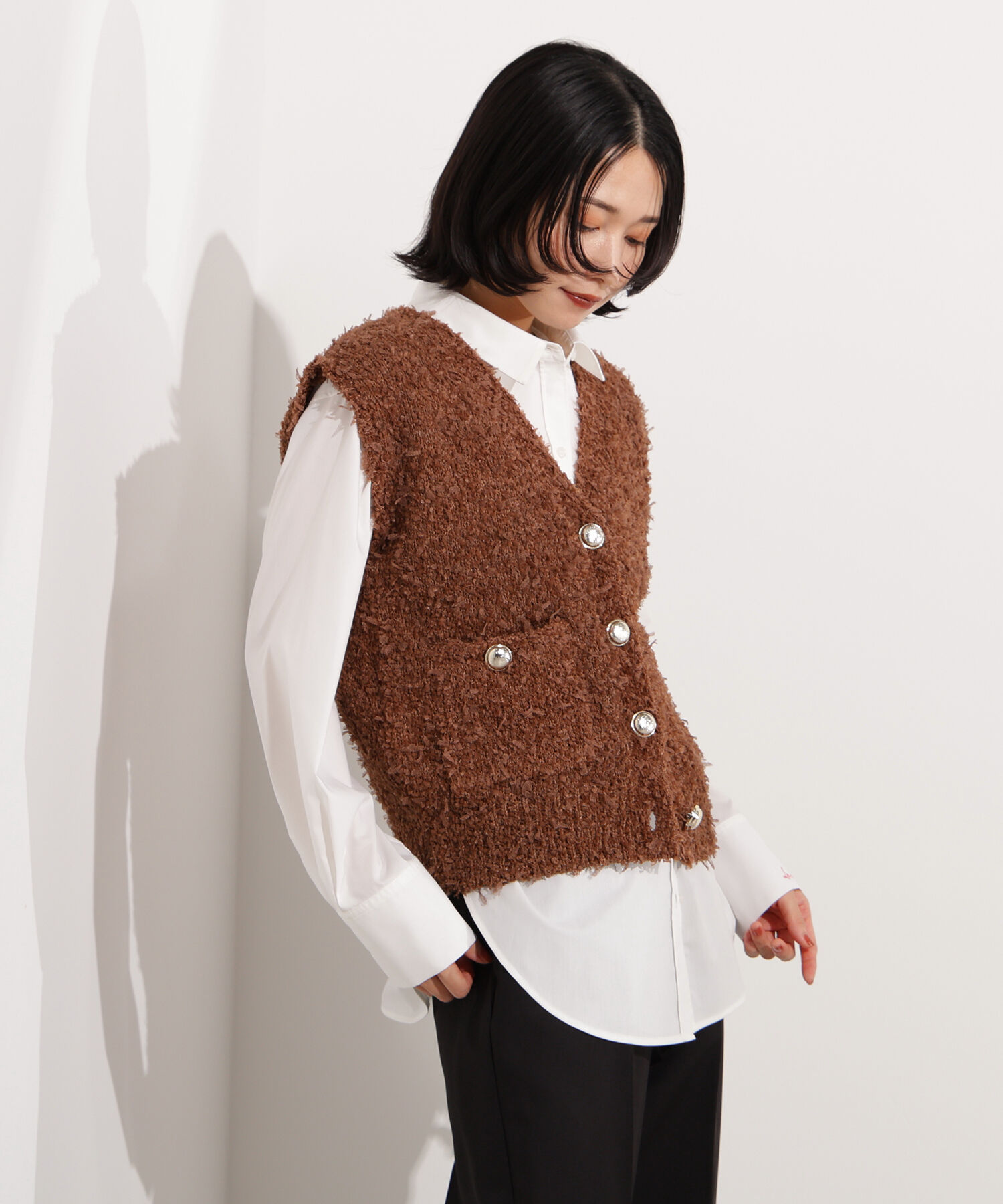  「Vネックニットジレ」|ニット・セーター|