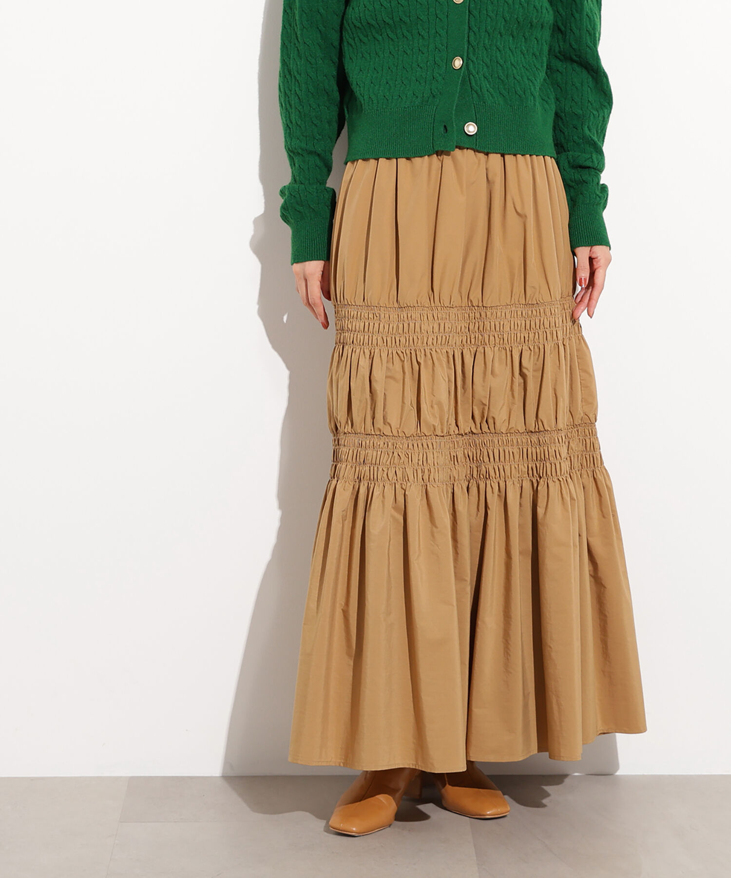  「シャーリングボリュームスカート」|スカート|