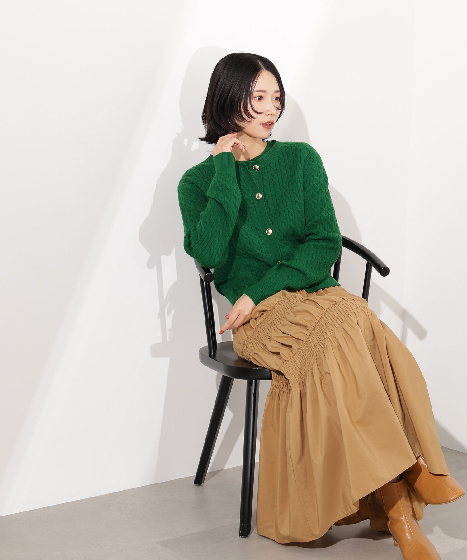  「シャーリングボリュームスカート」|スカート|