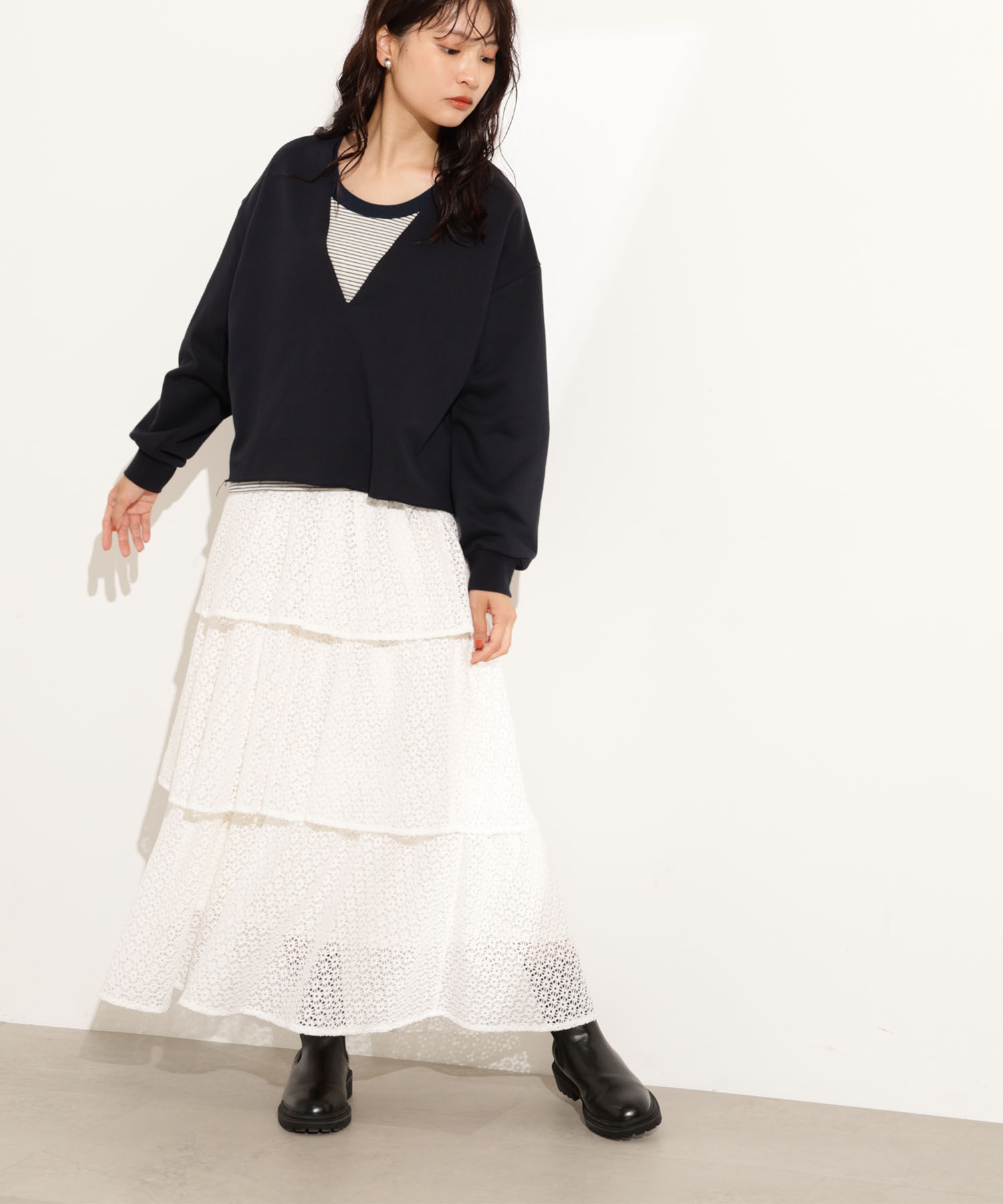  「ティアードレーススカート」|スカート|