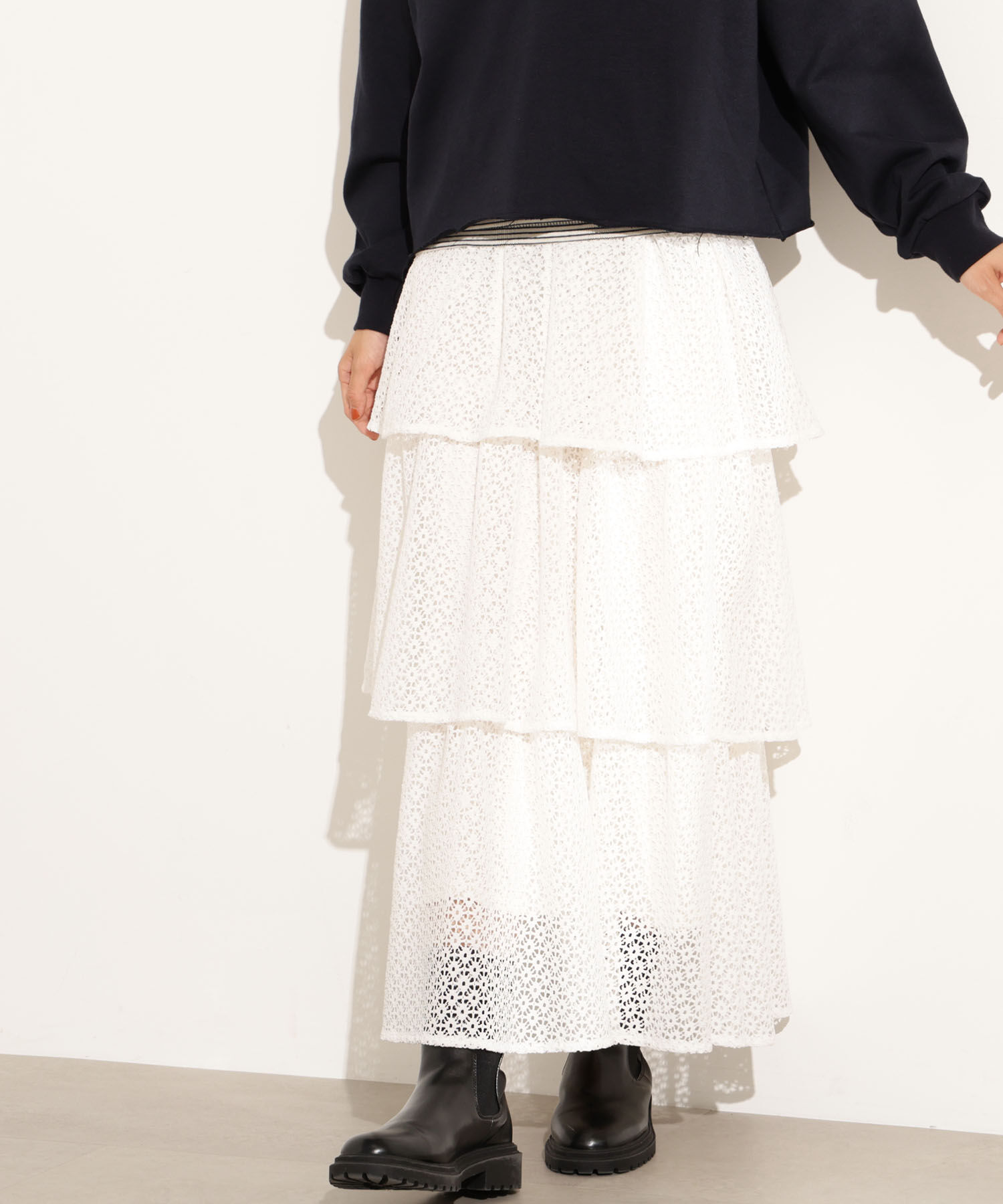  「ティアードレーススカート」|スカート|