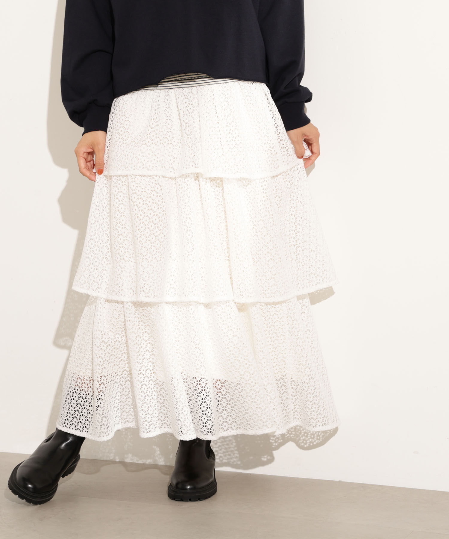  「ティアードレーススカート」|スカート|
